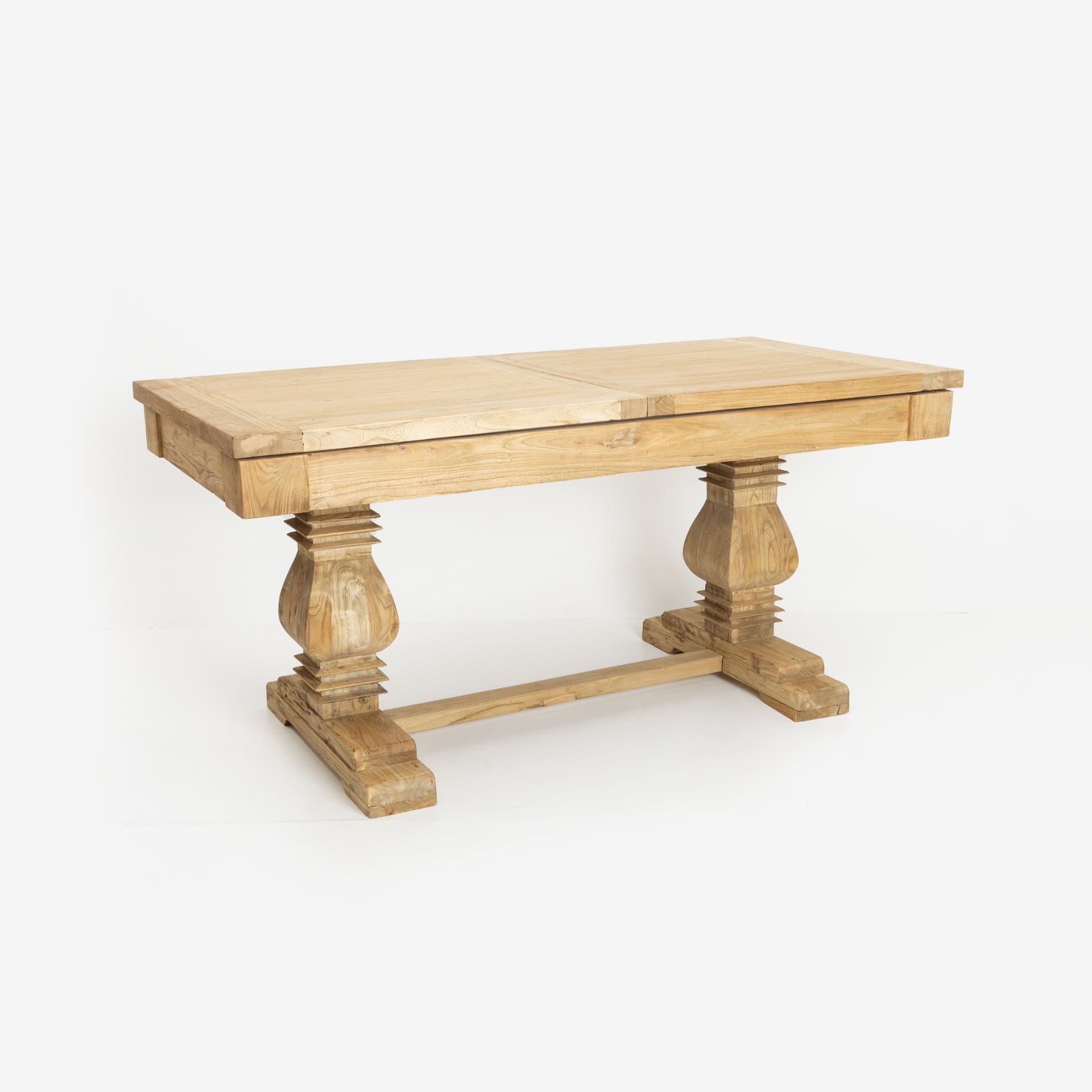 Mesa de comedor extensible de madera de olmo reciclada Toulouse 160/220x80x76cm