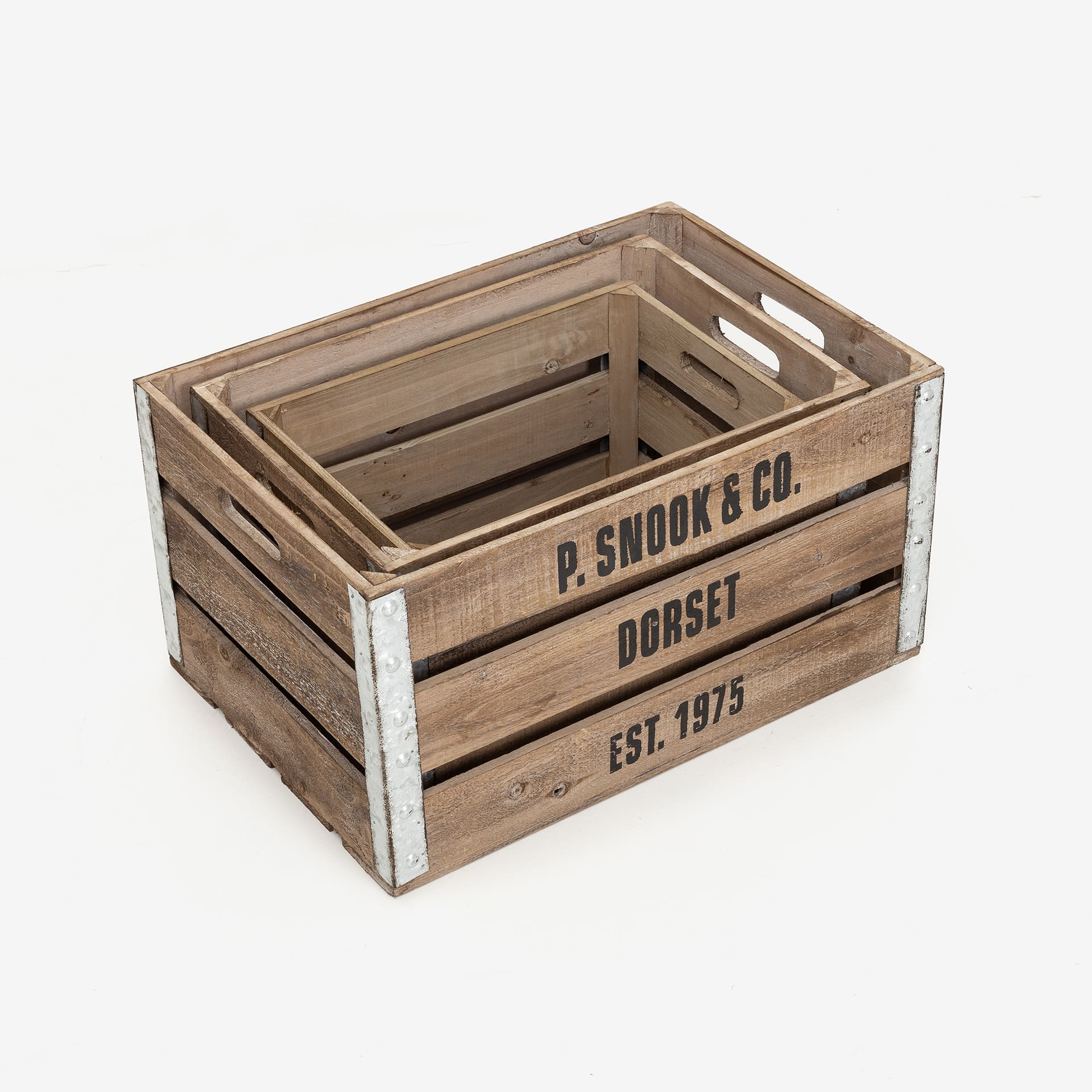 Caja listones madera Kim 37x25x23cm