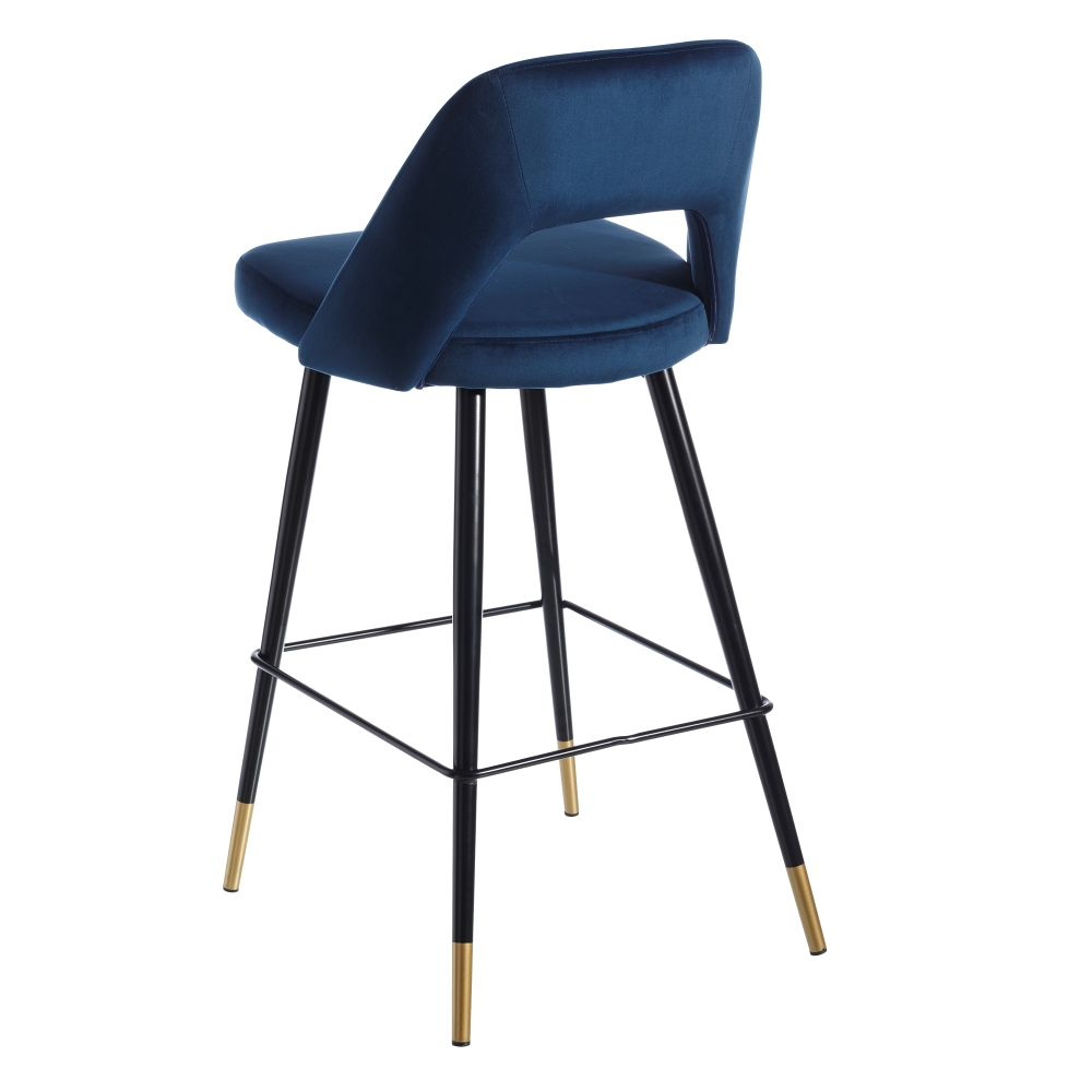 Set de 2 taburetes altos velvet azul Mayah 43x47x105cm