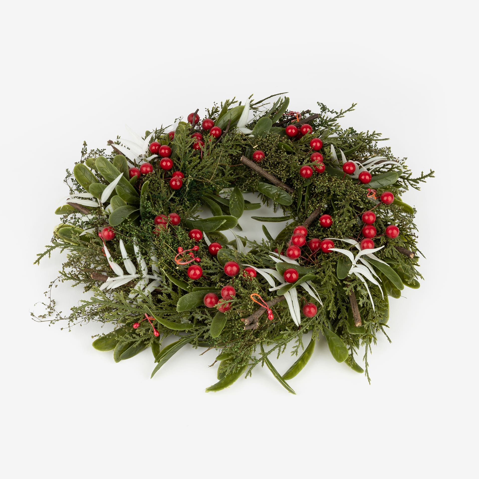 Corona hiedra y bayas rojas &Oslash;33cm