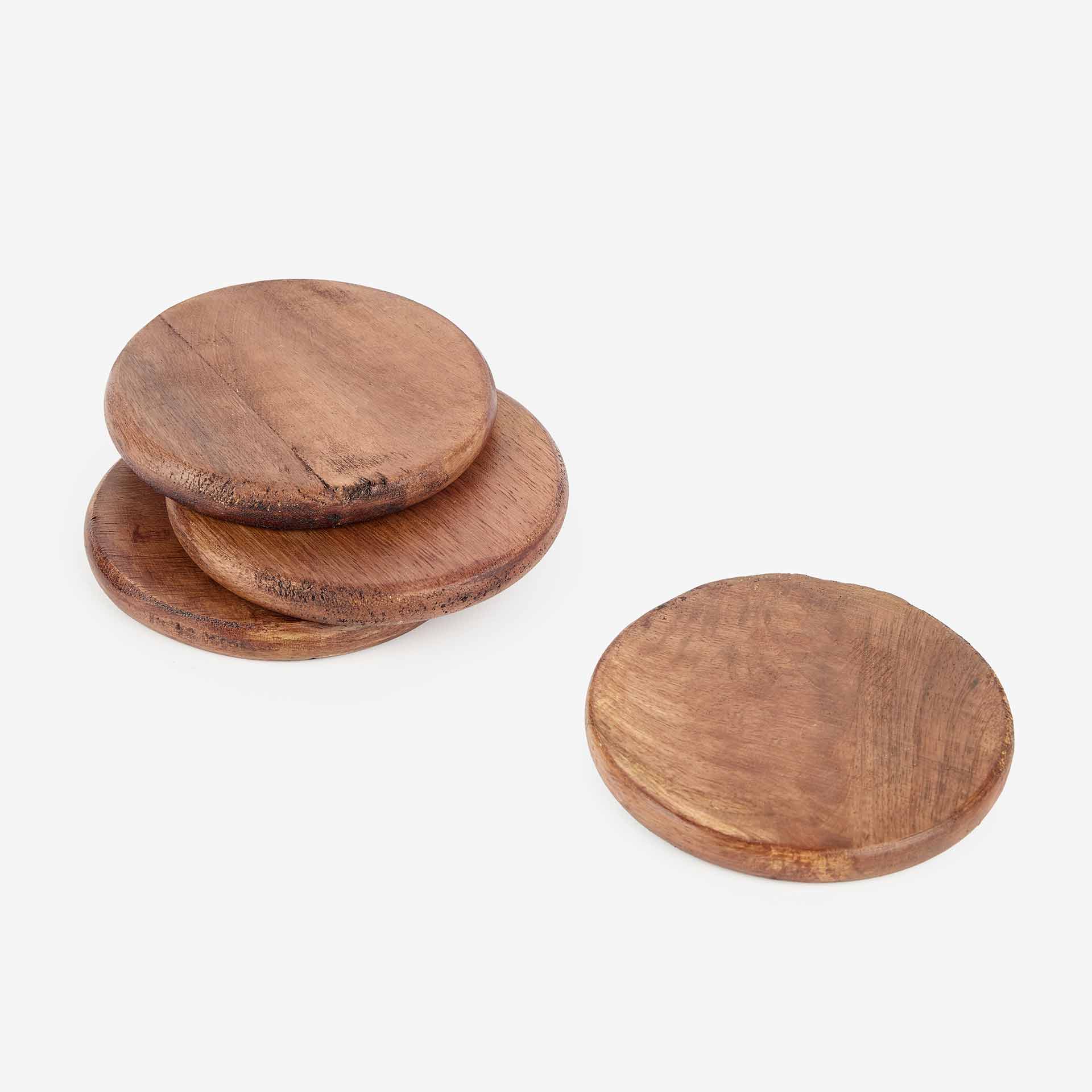 Set de 4 posavasos de madera mango de 27cm