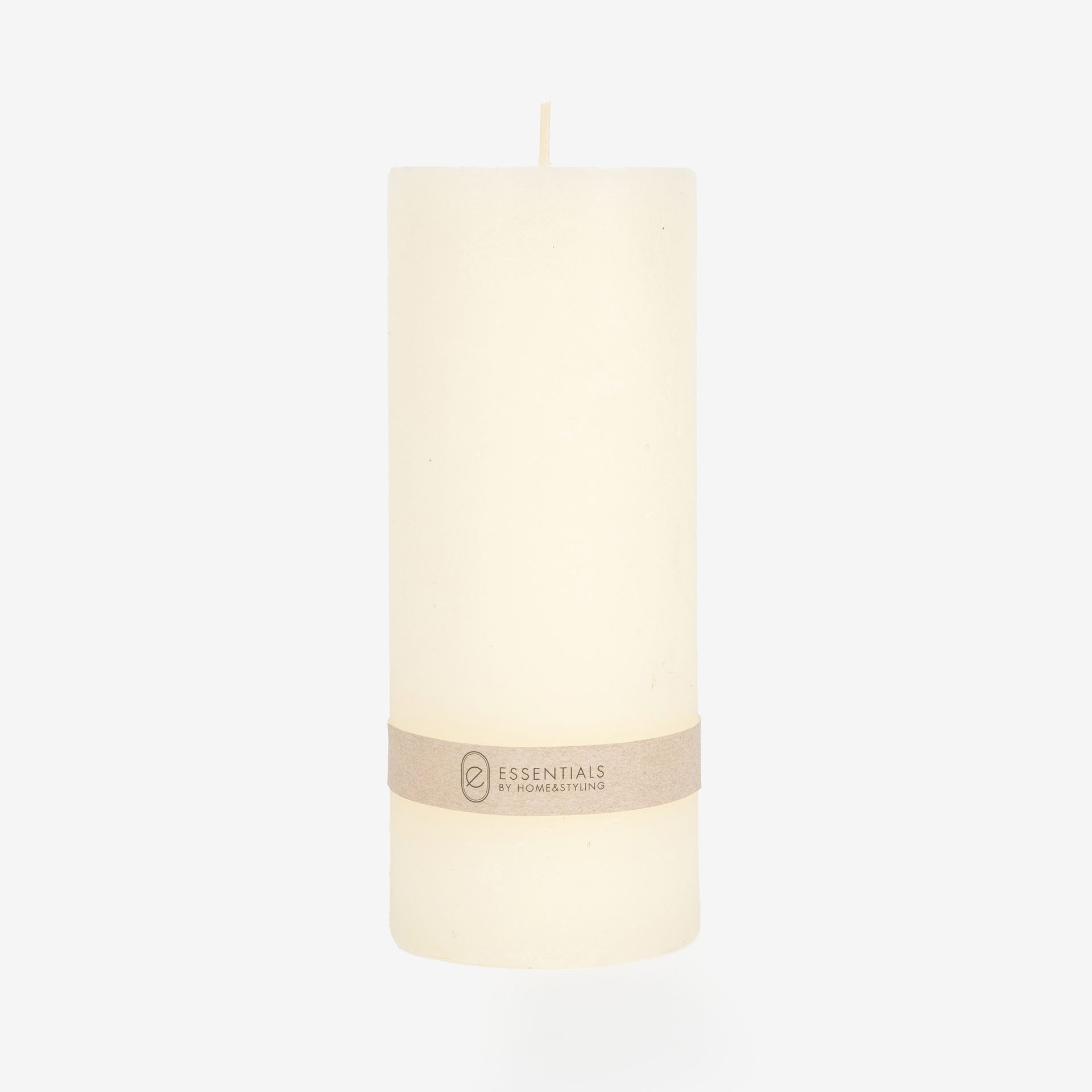 Vela decorativa cilindro crema Kanea &Oslash;7x17cm