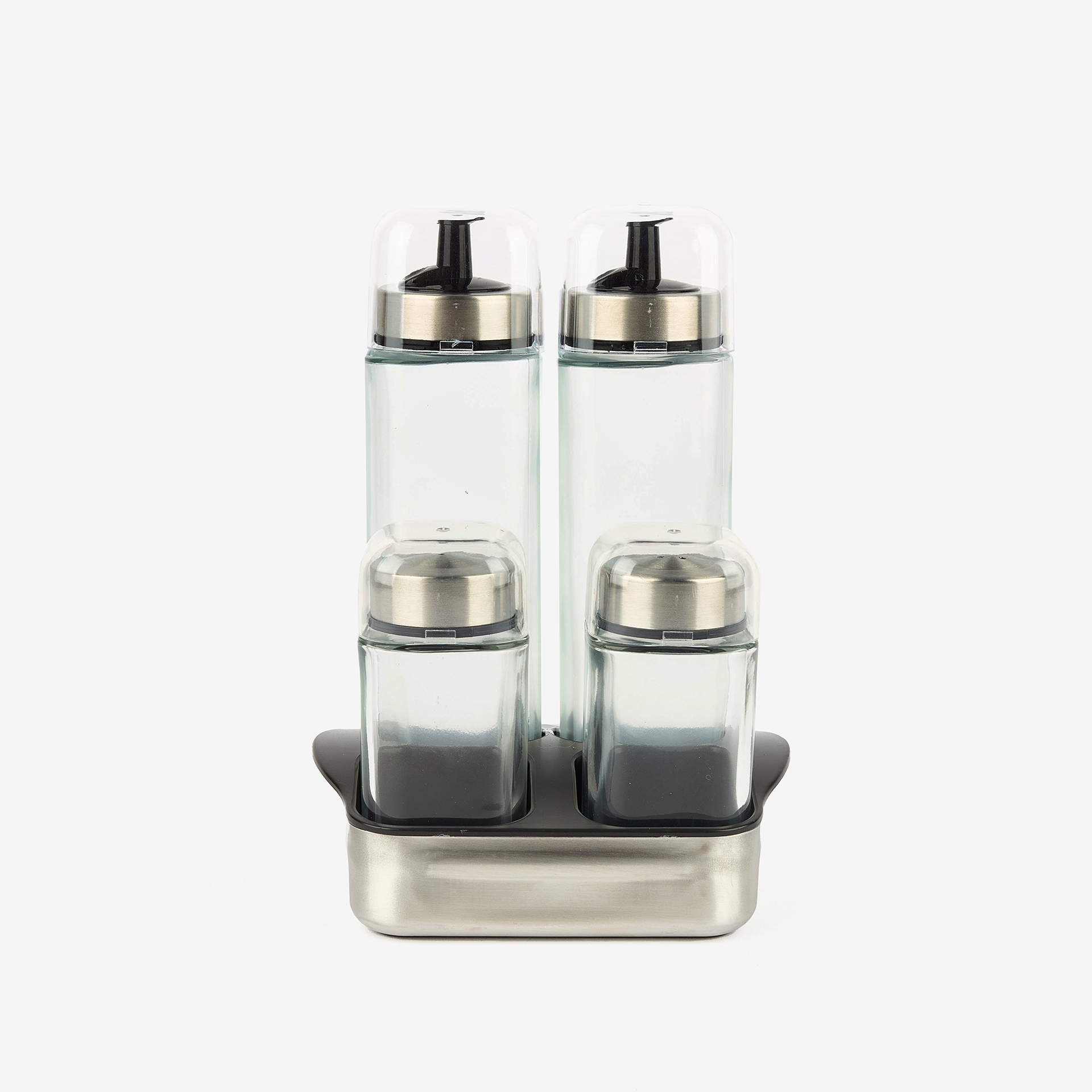 Set de 4 piezas aceitera/vinagrera de cristal 270ml