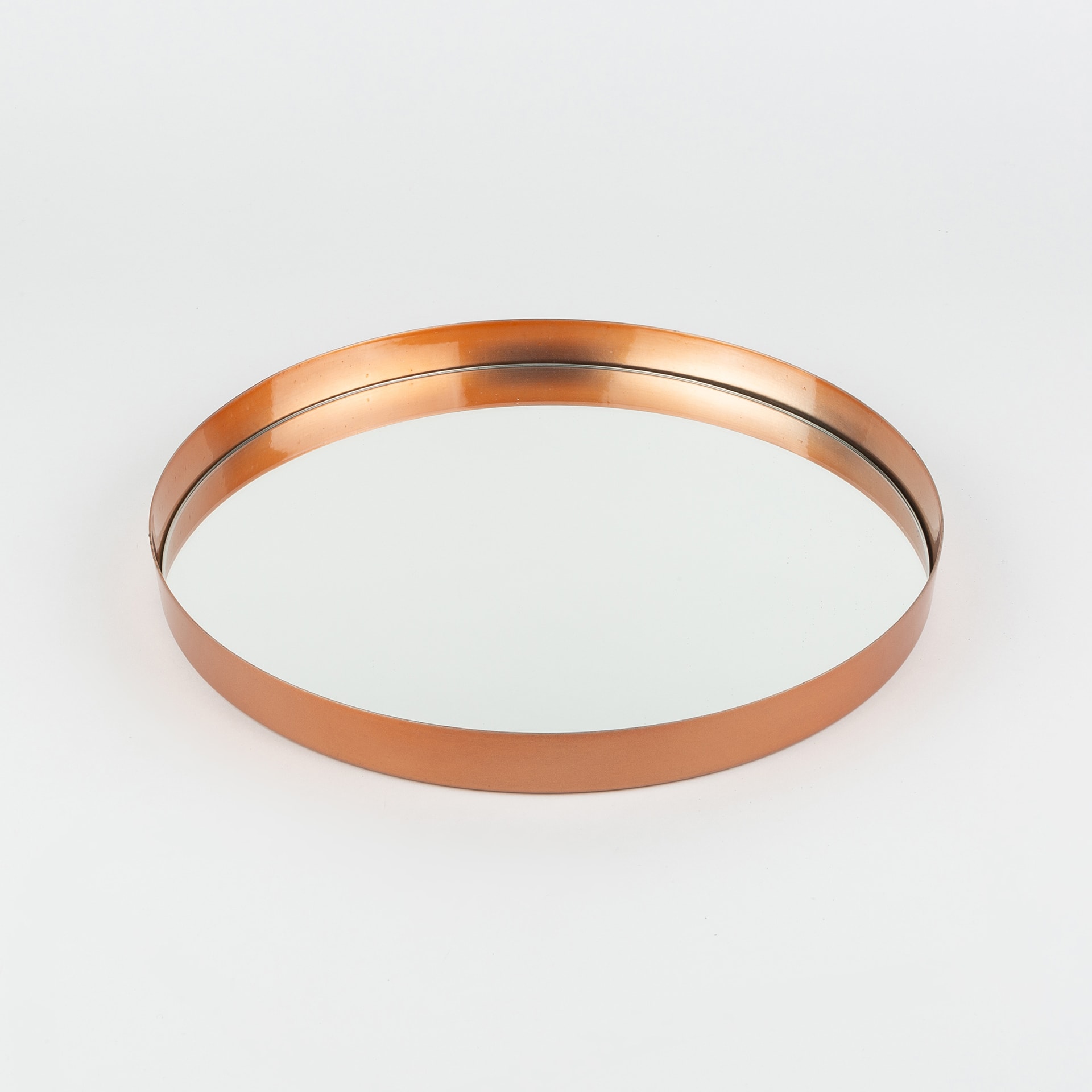 Espejo de metal cobre Julia Ø30cm