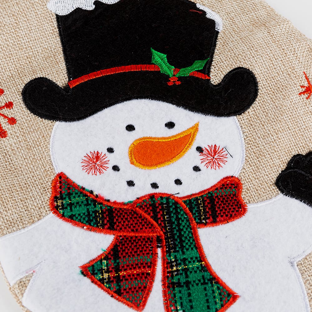 Calcet&iacute;n de Santa Claus de yute en varios modelos 42cm