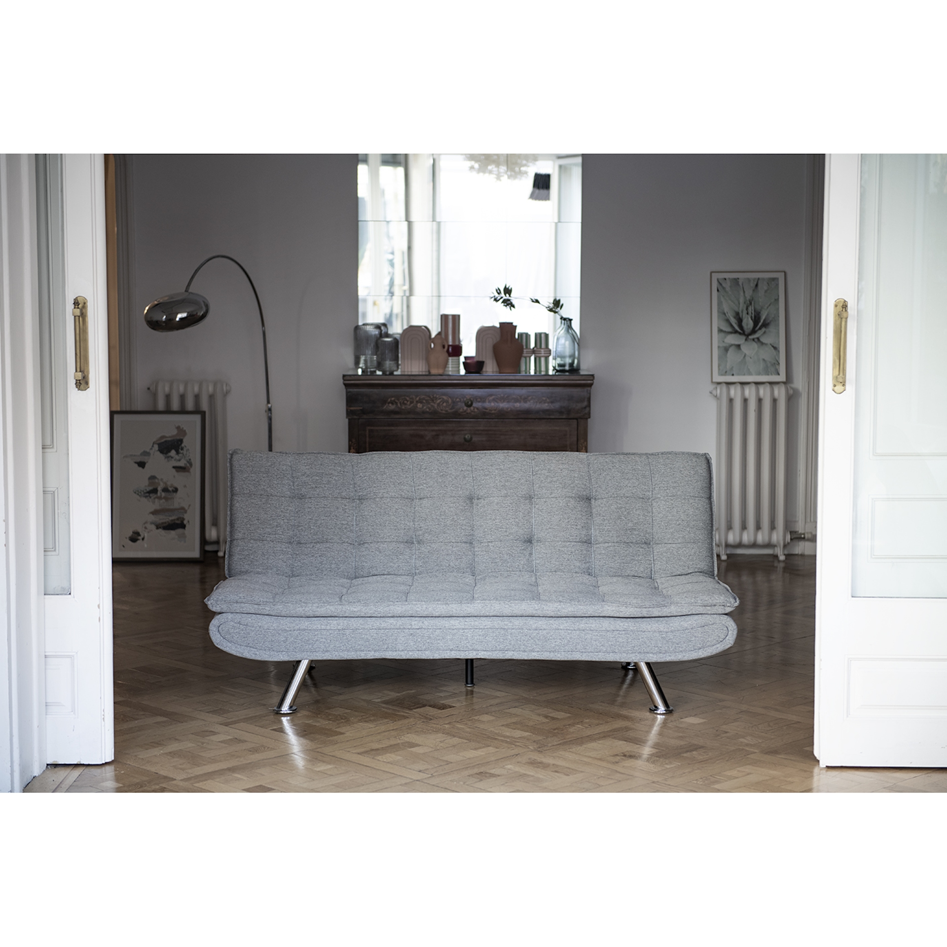 Sof&aacute; cama gris 181x92/109x84cm