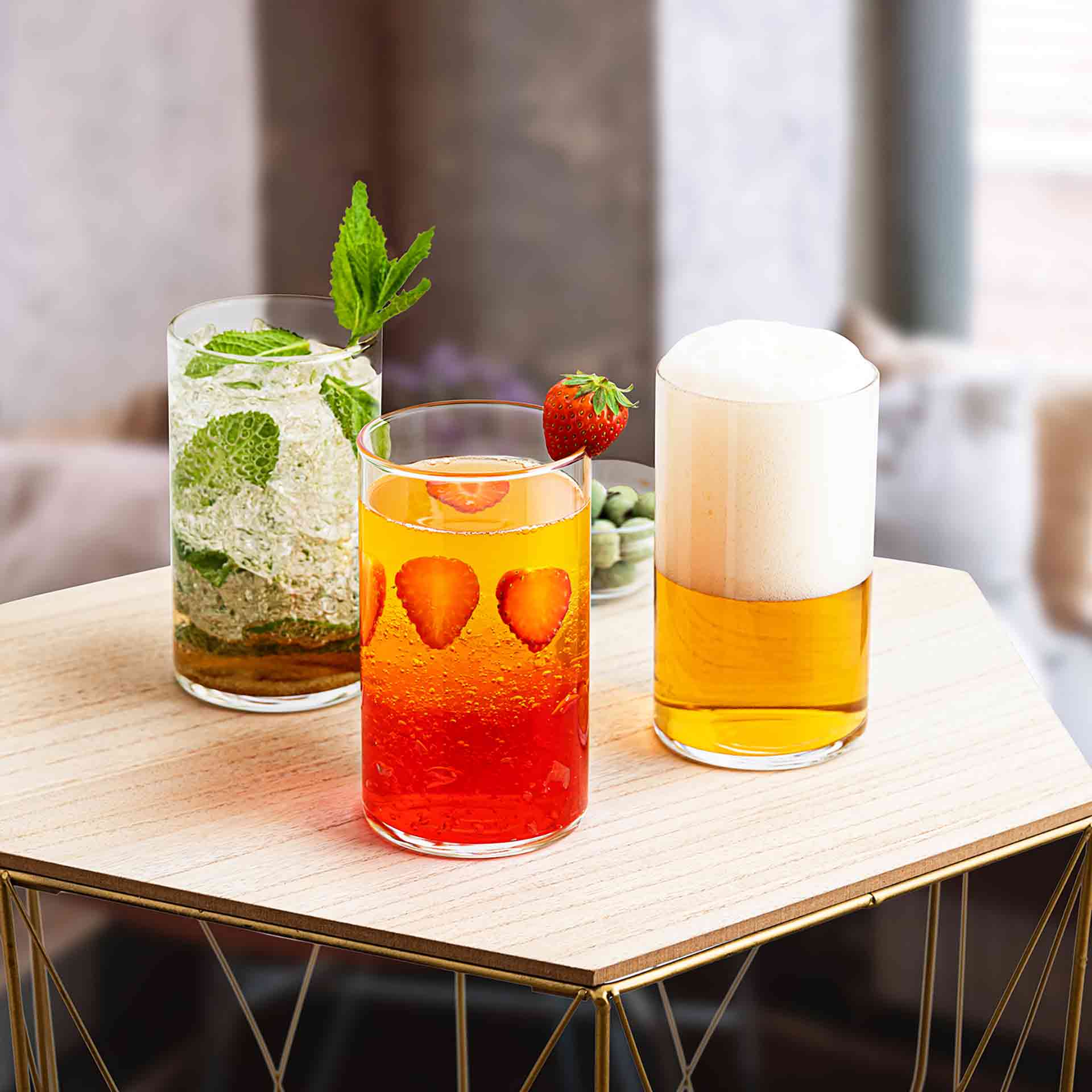 Vaso alto de vidrio transparente Aura 62cl 