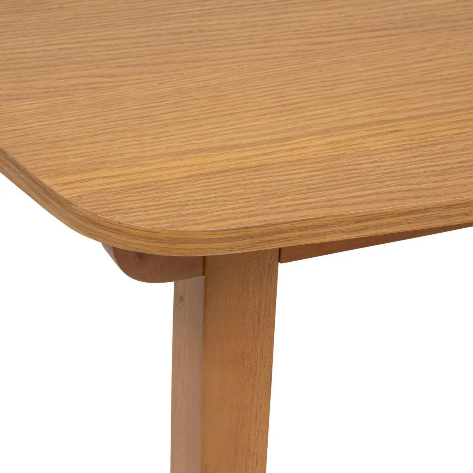 Mesa de comedor rectangular de madera chapada de roble Lyon 160x80x76cm