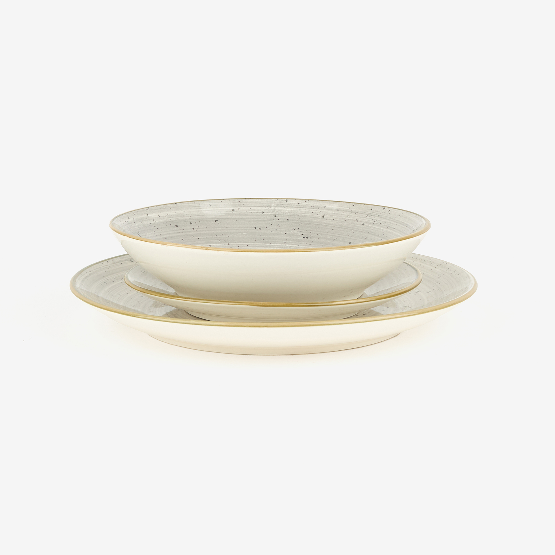 Vajilla de 18 piezas de porcelana gris Hoian