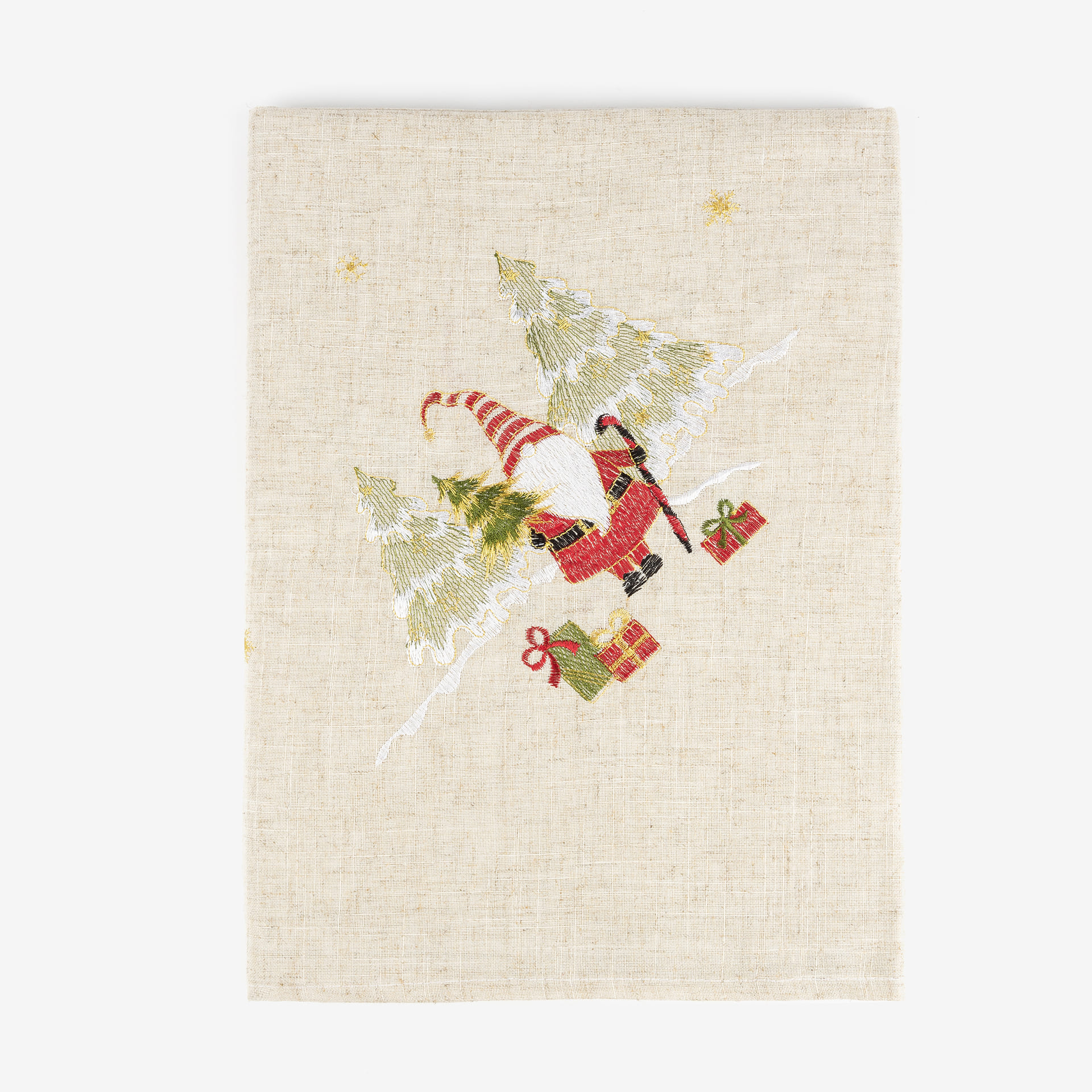 Mantel bordado Gnomo con regalos 150x300cm