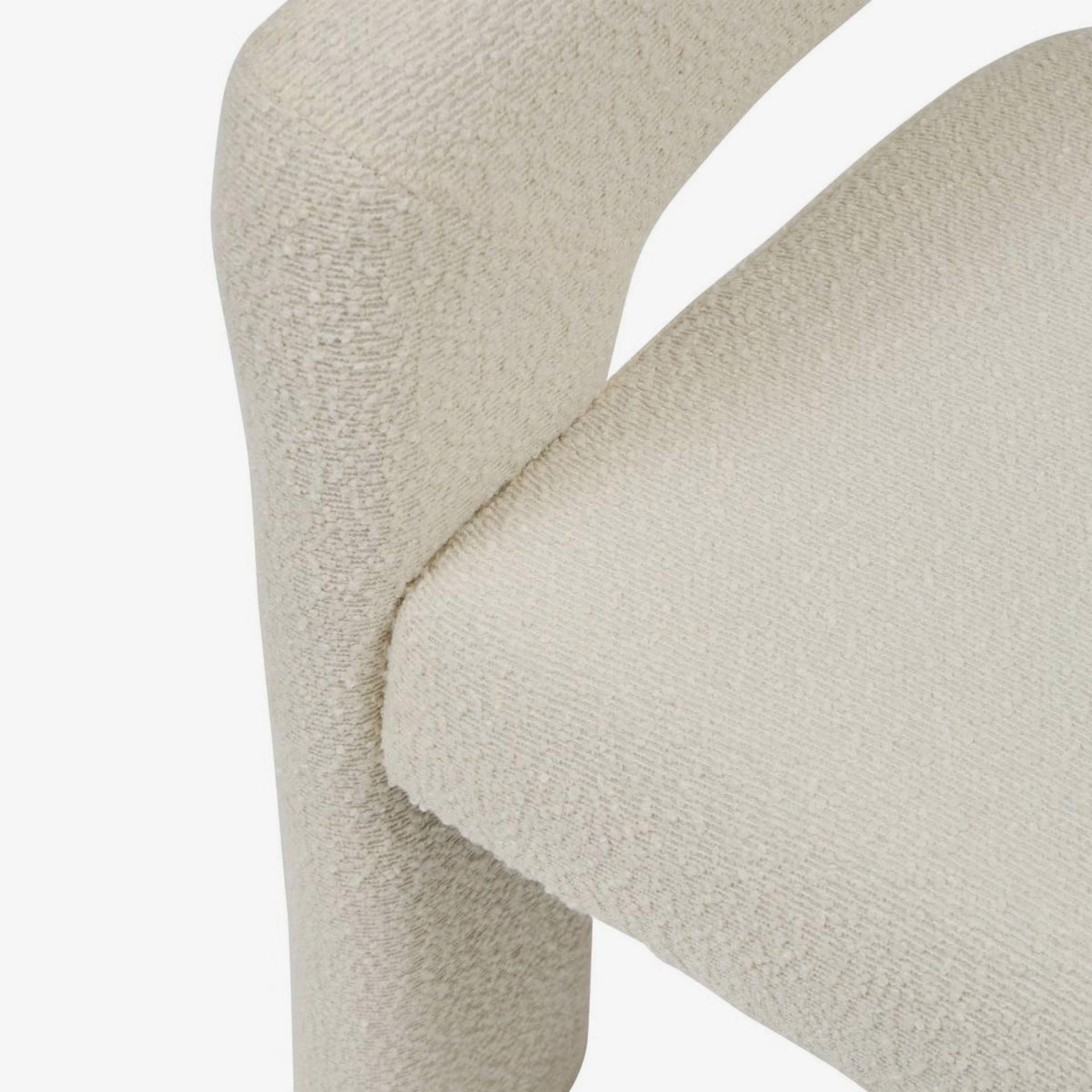 Sill&oacute;n de comedor blanco de borreguito Doran