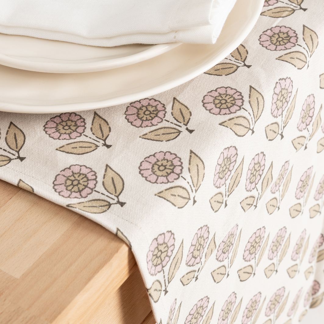 Camino de mesa de algod&oacute;n Gazania 50x150cm