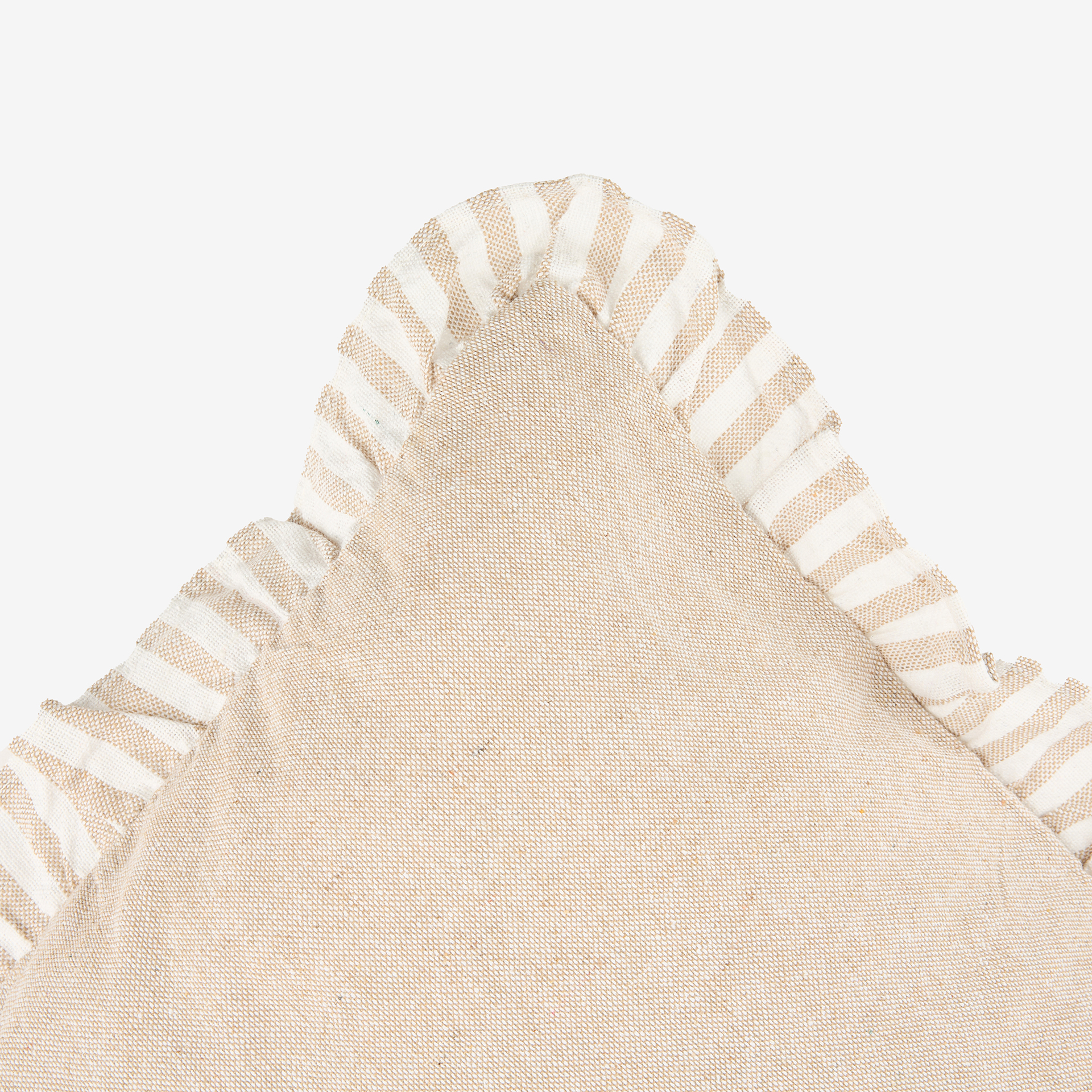 Funda de cojín de algodón volante beige Timoti 45x45cm