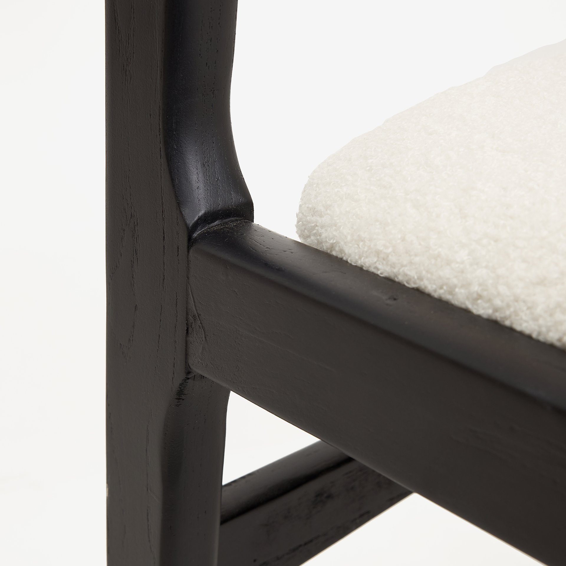 Silla de comedor de madera de olmo negra Jana 48x44x79cm Clau&Chloe