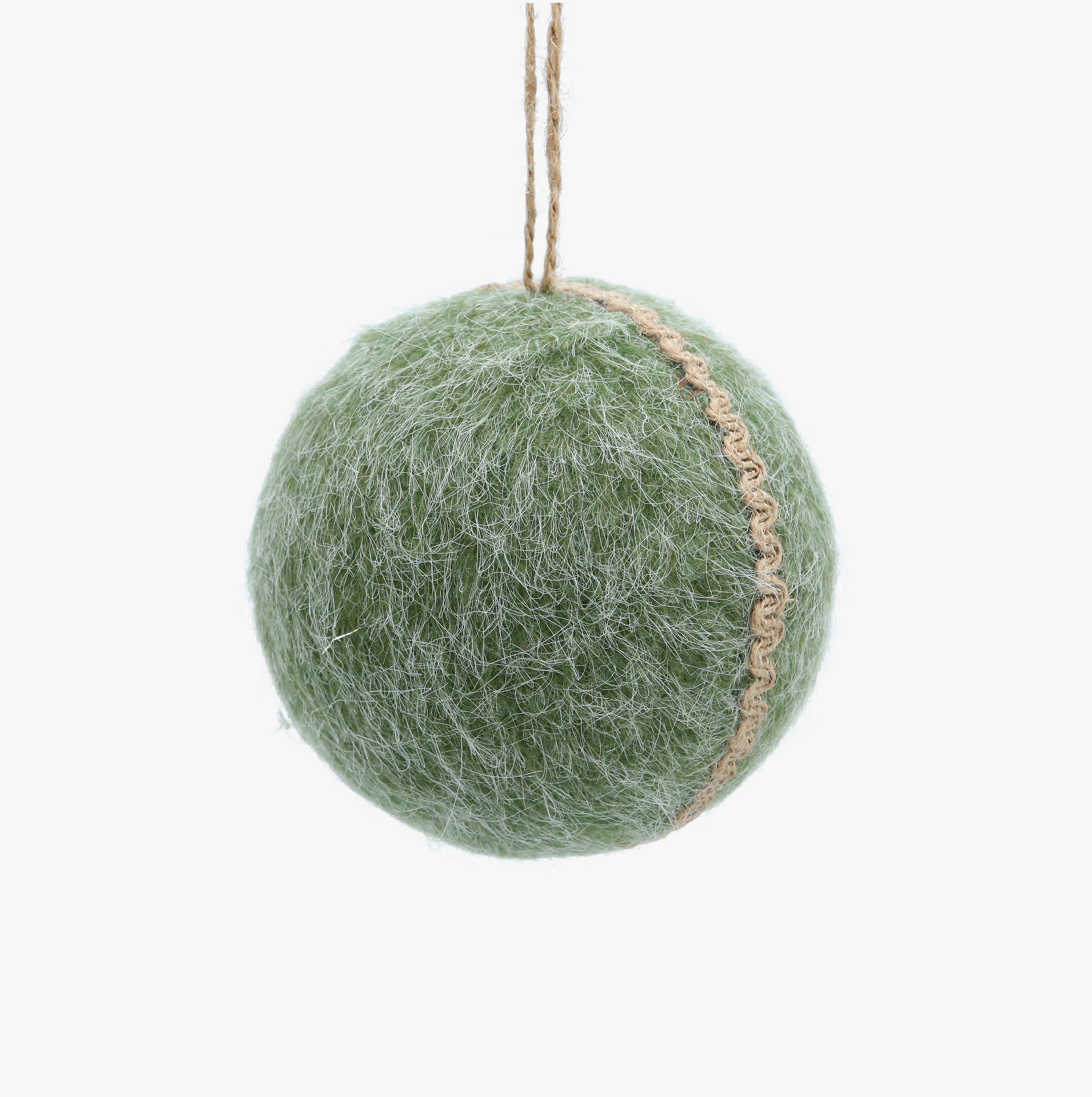 Bola de Navidad de fieltro verde 11x11cm