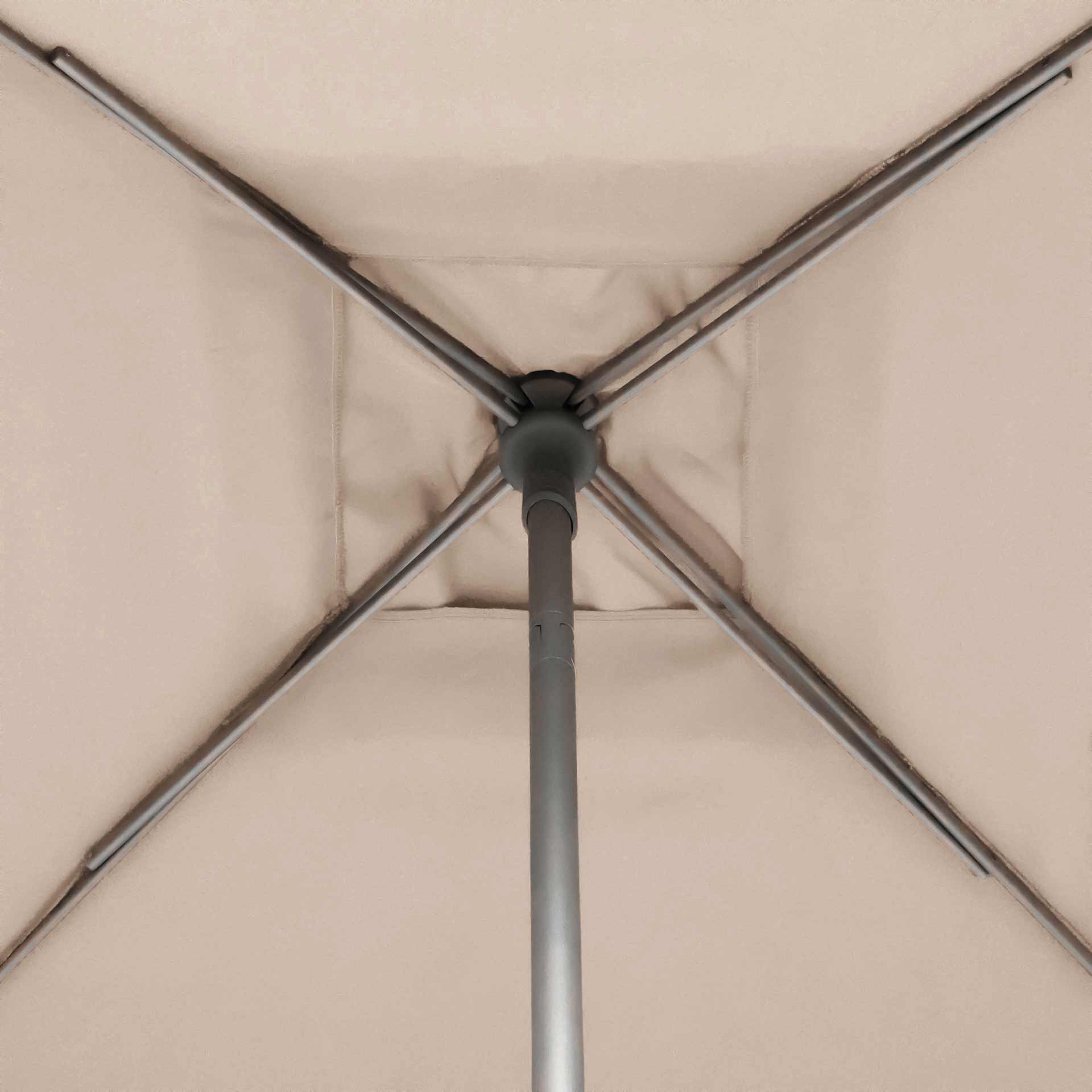Parasol cuadrado inclinable de acero beige Sorya 242x242x229cm