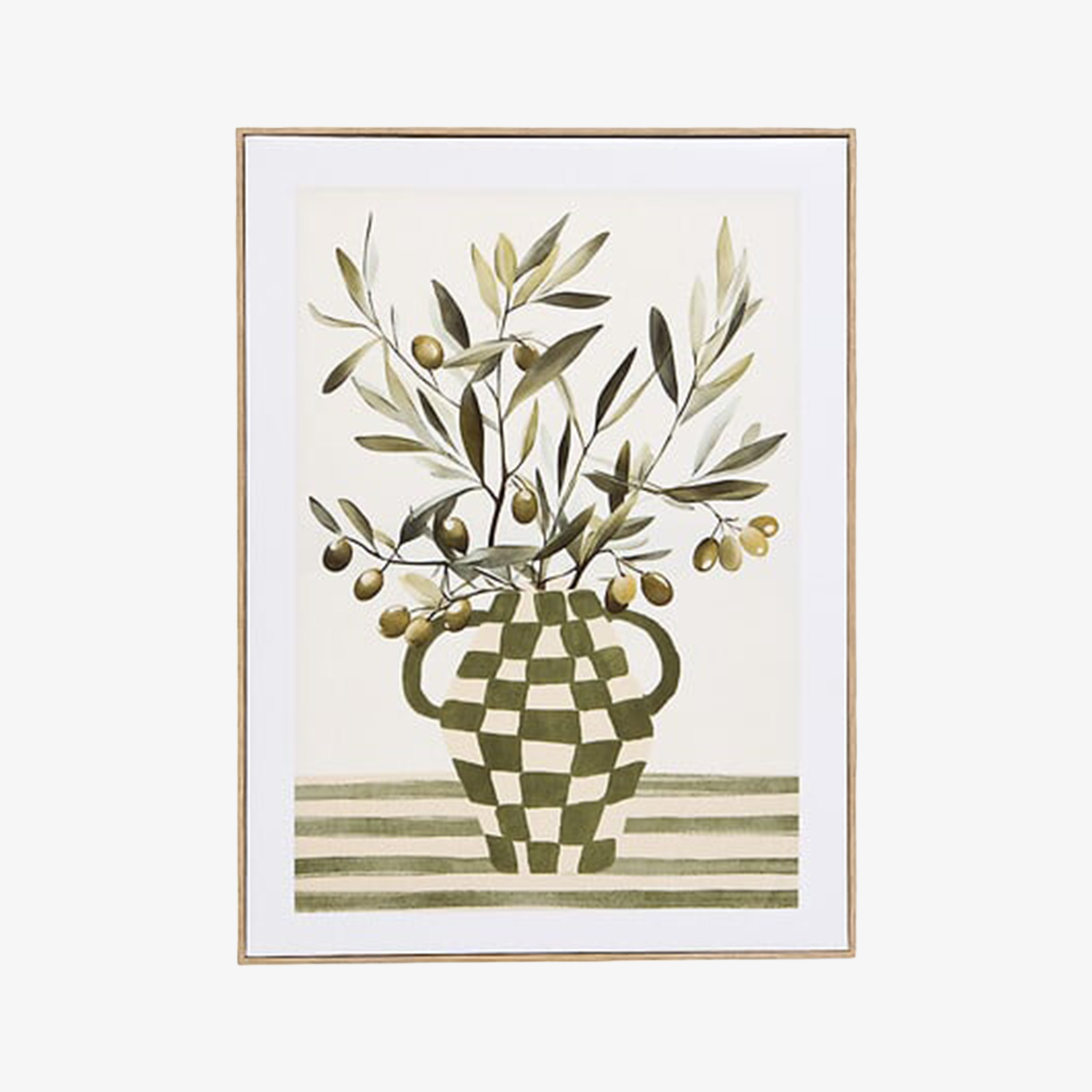 Cuadro olivo pintado con marco 45x60cm