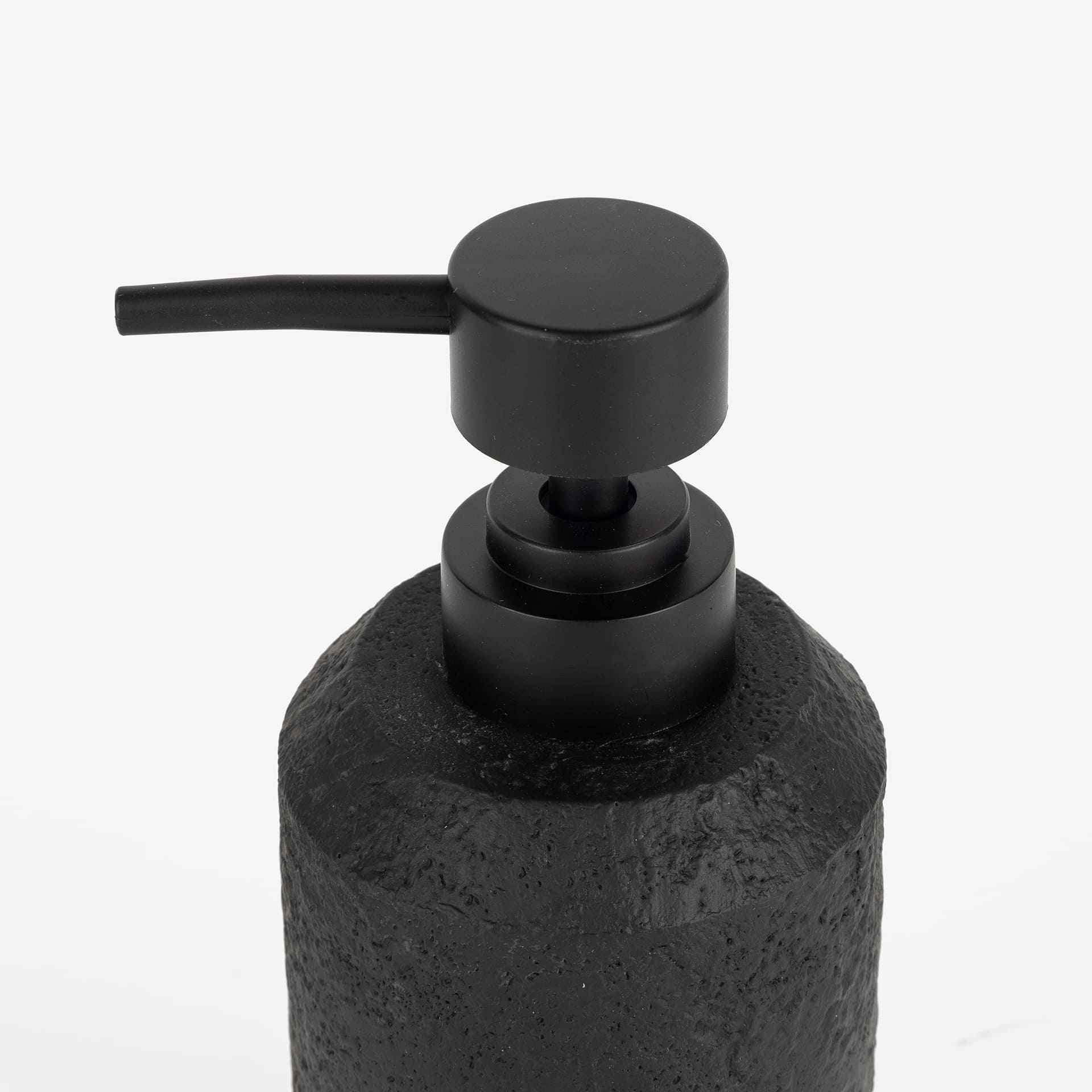 Dosificador de jabon de resina negro Fito Ø6,9x16cm