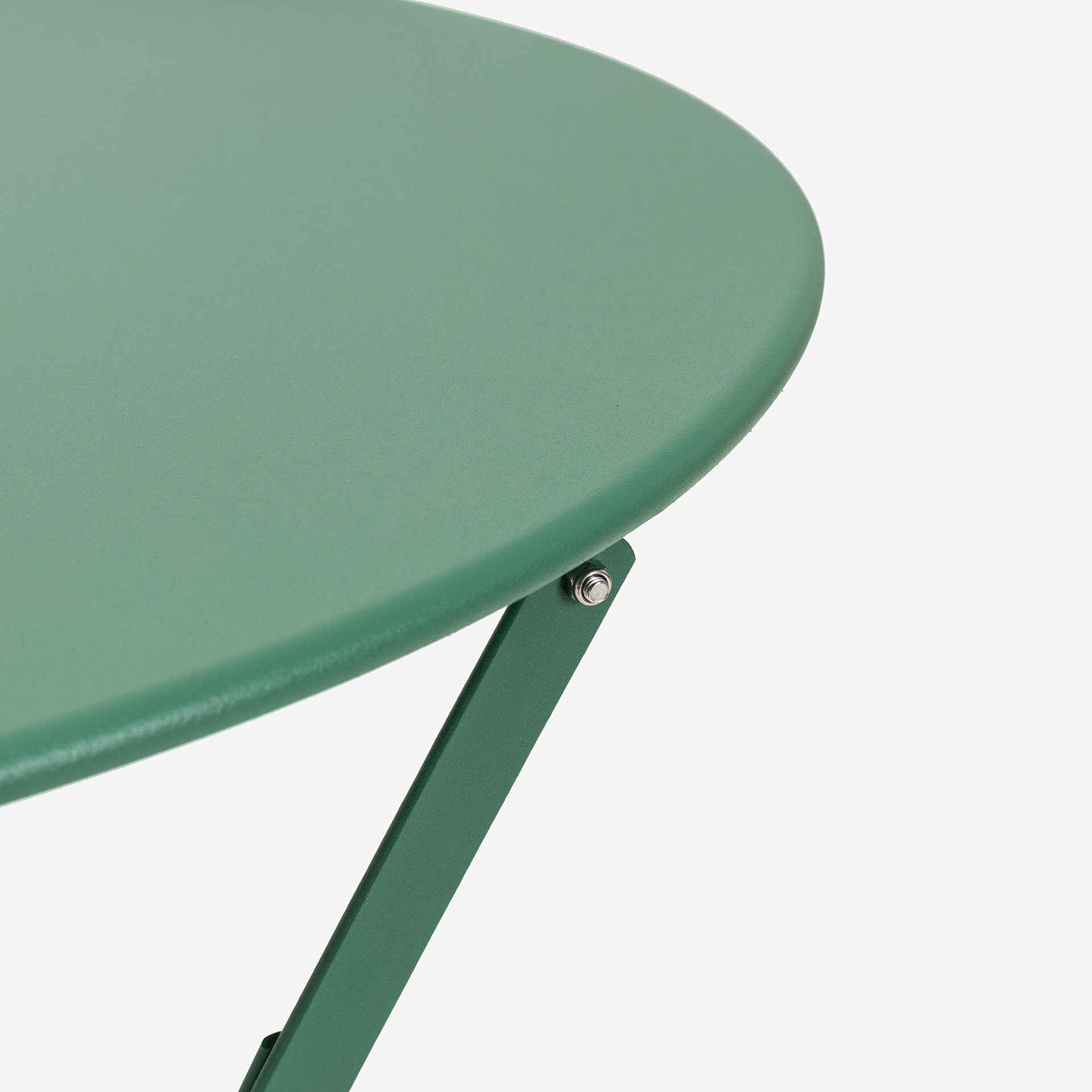 Set de jardín plegable de mesa y 2 sillas de acero verde Bistro