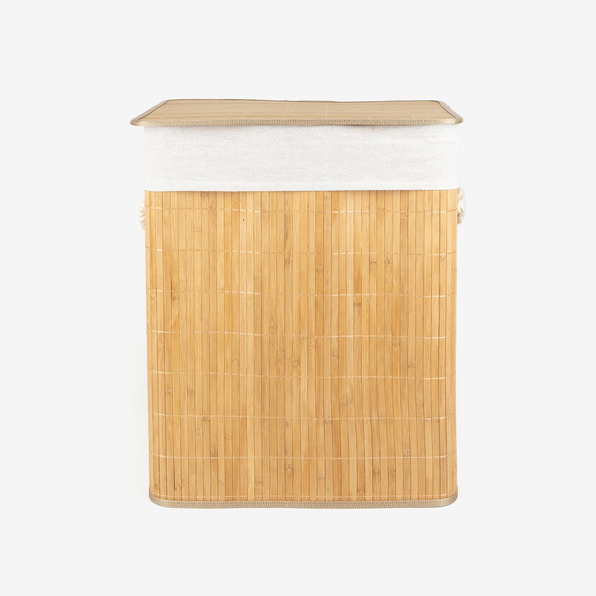Cesta para ropa con tapa de bambú 42x30x50cm