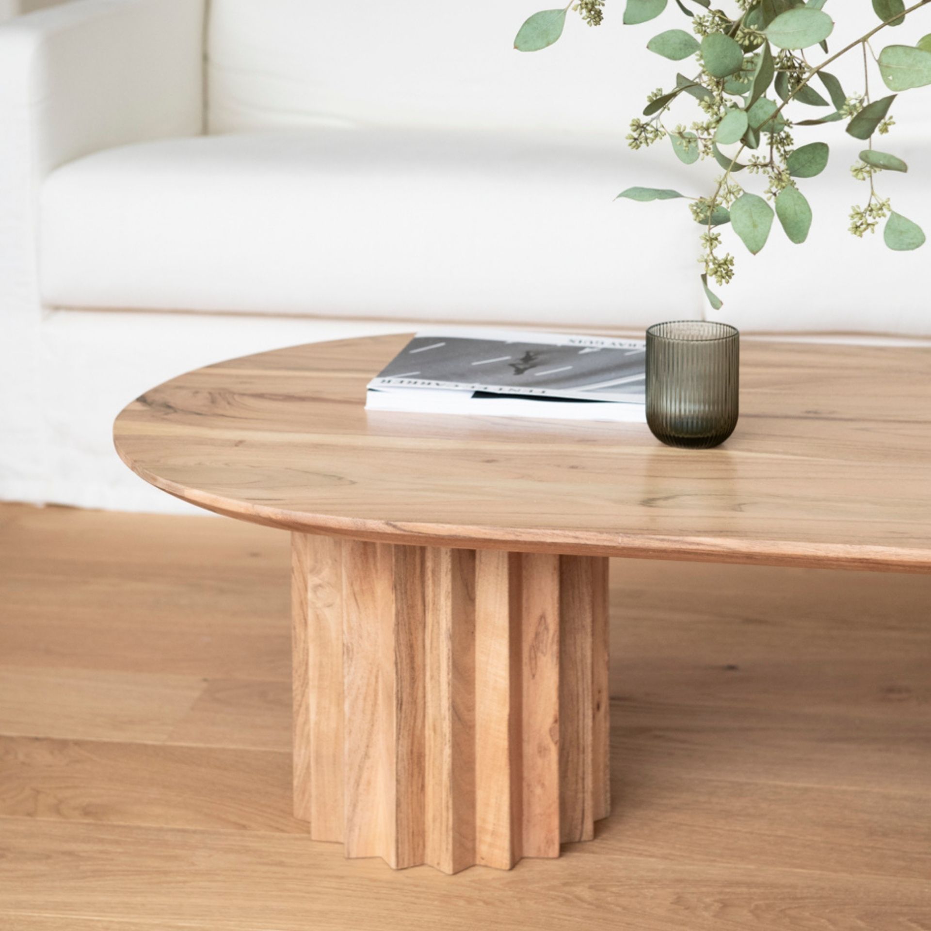 Mesa de centro de madera de acacia Mumbai 120x63x35cm Clau&Chloe