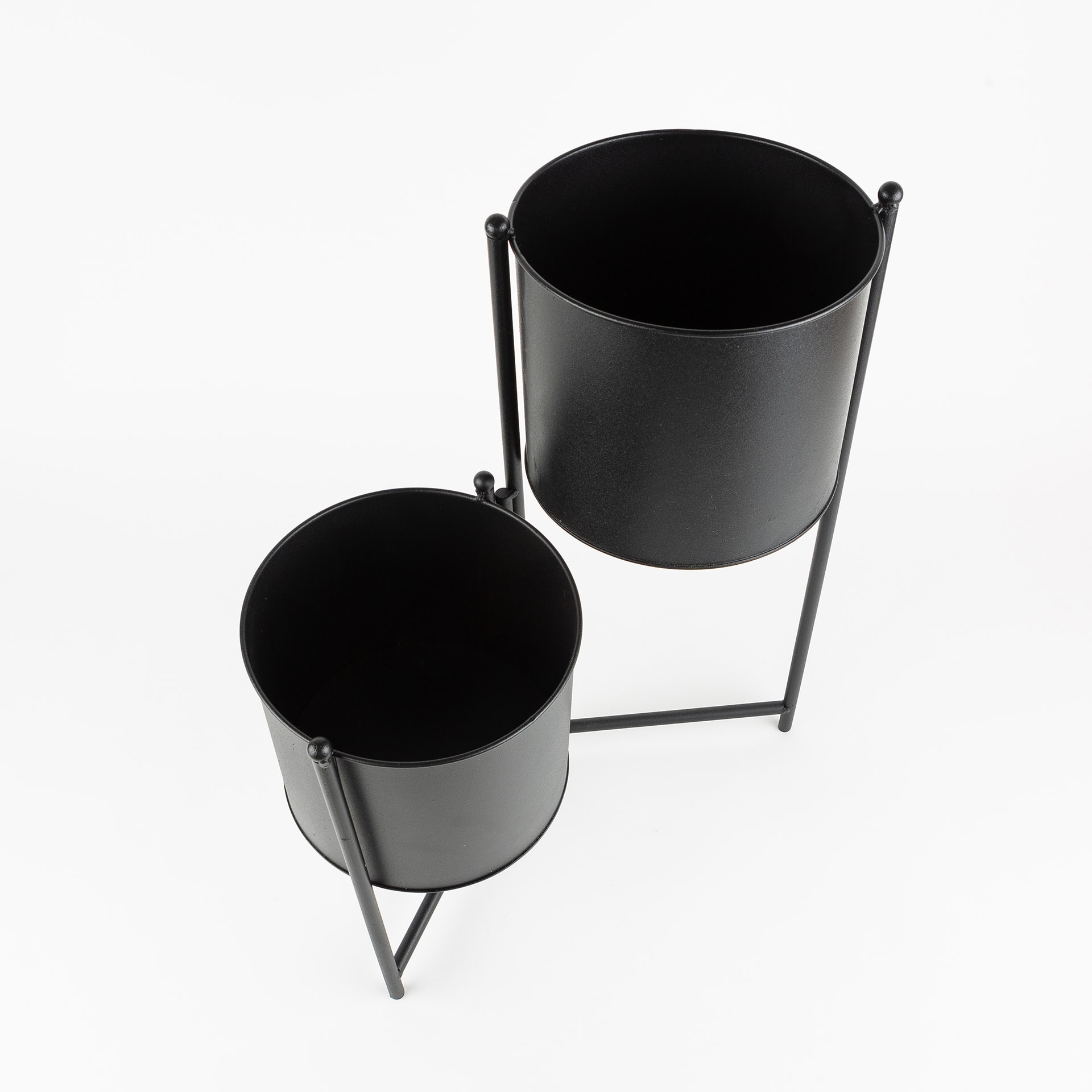 Macetero con soporte metal negro 41x20x47cm