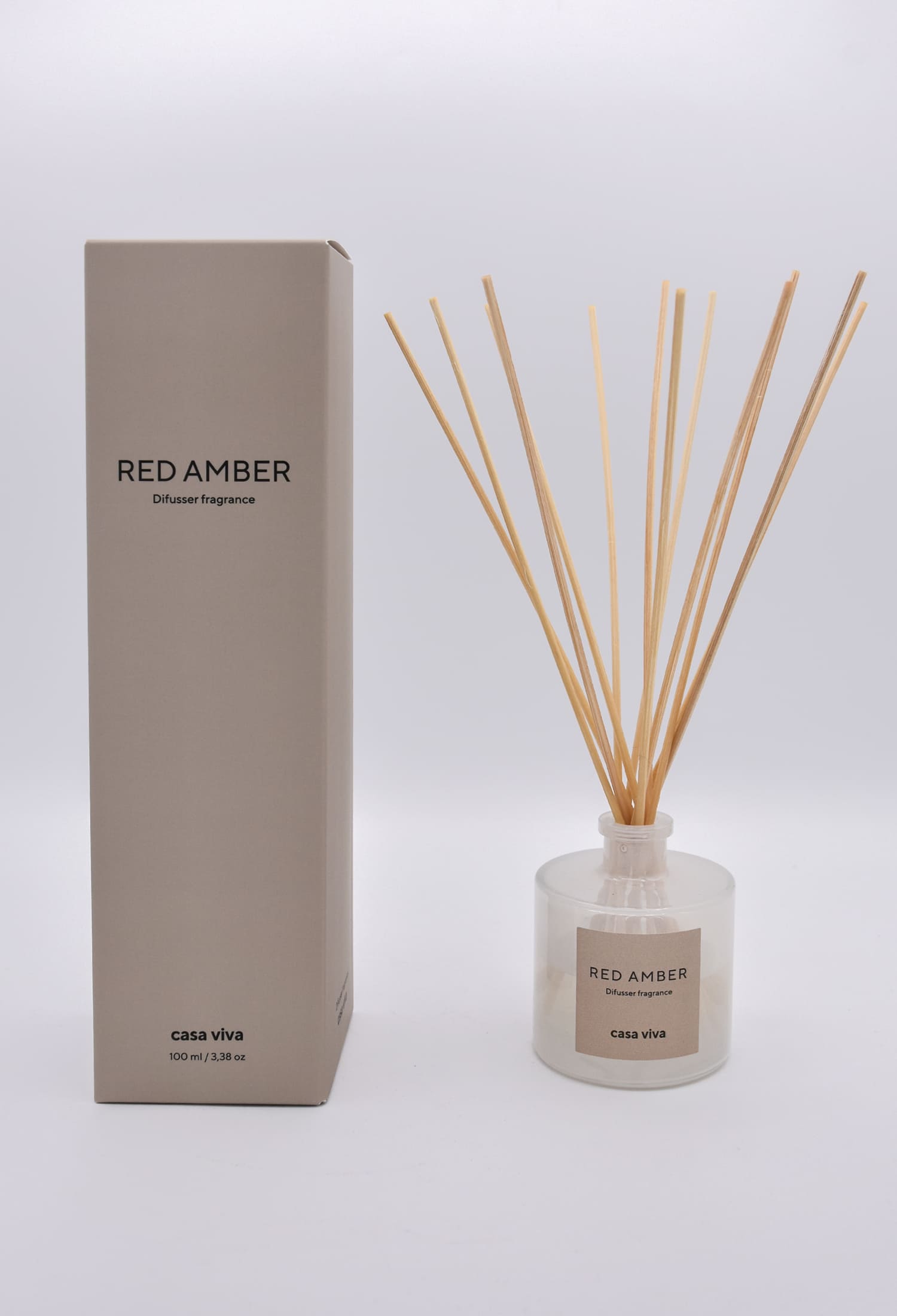Ambientador en mikado Red Amber 100ml Casa Viva