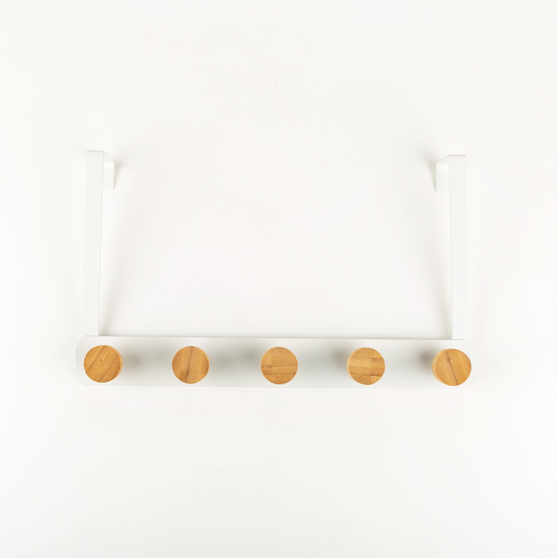 Perchero con 5 ganchos de metal blanco 33x8x20cm