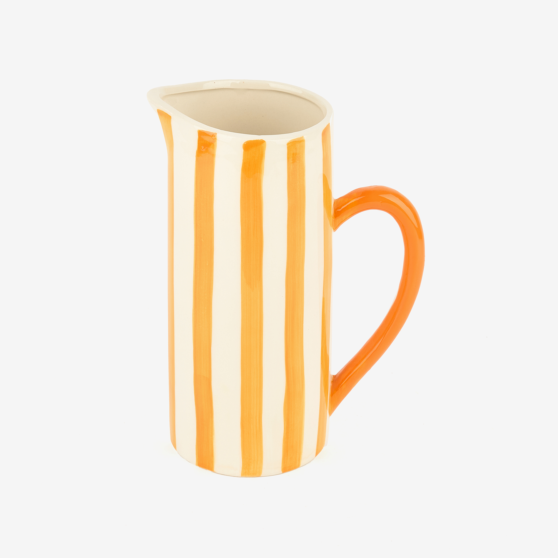 Jarra de cerámica con rayas amarillas 10x17x23cm