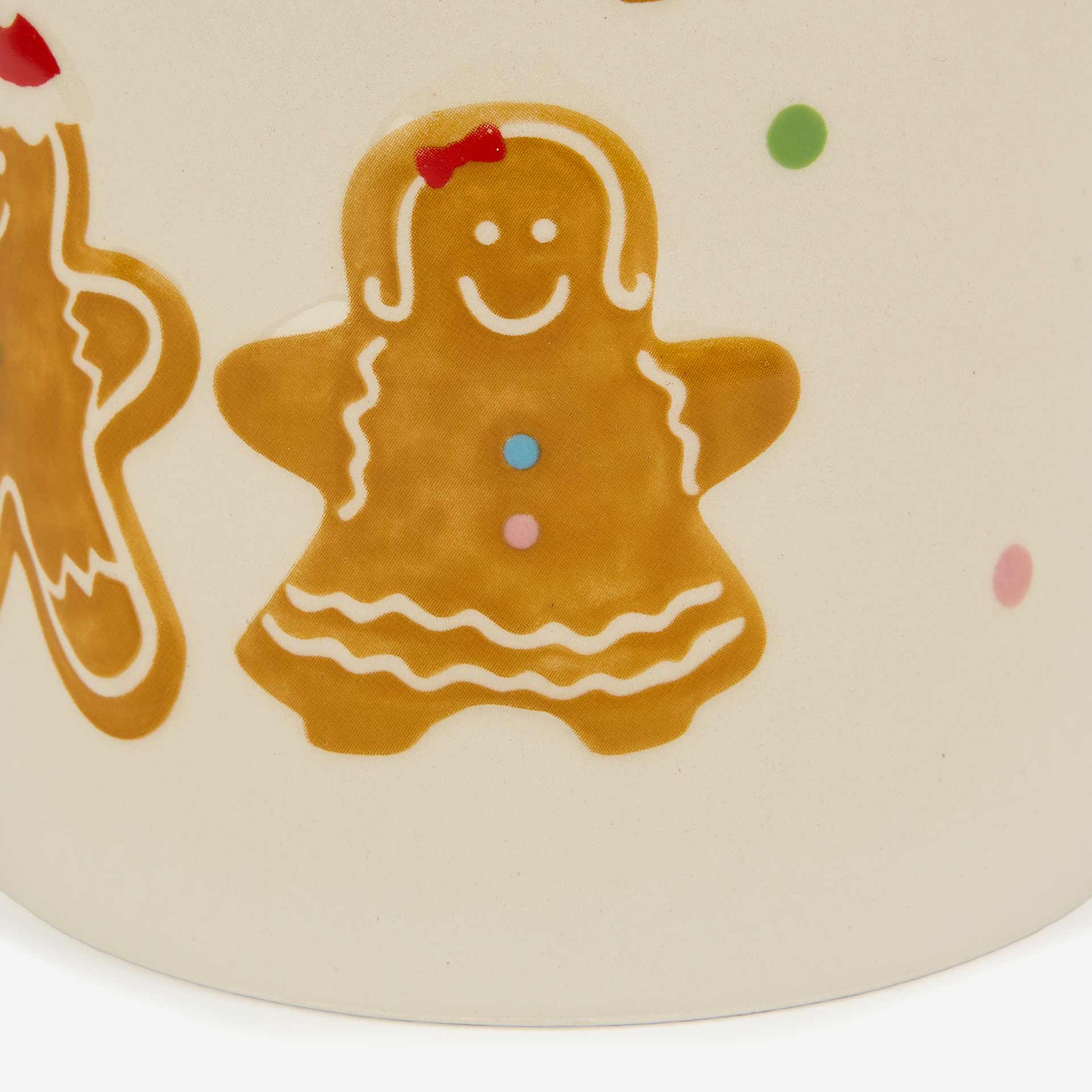 Tarro de cer&aacute;mica con galleta de jengibre &Oslash;12x18cm