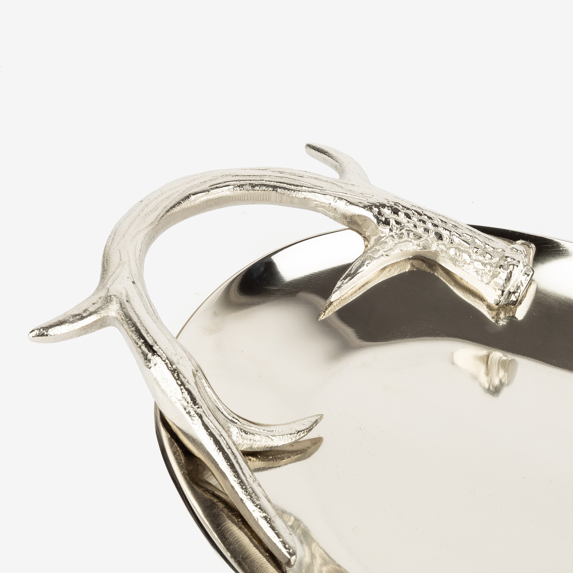 Centro de mesa e aluminio plateado 54x27cm