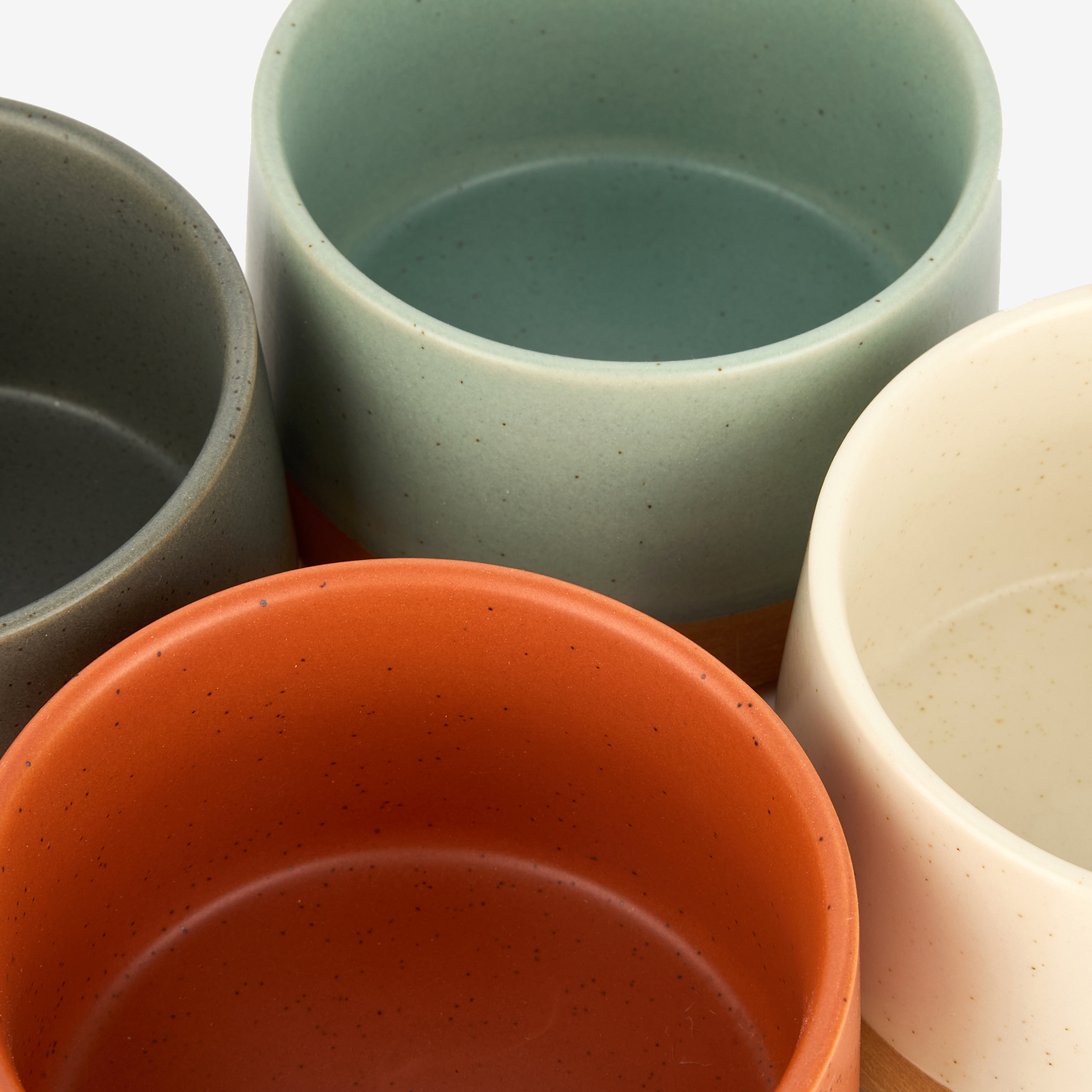 Set de 4 boles de gres de colores Ø9x5cm