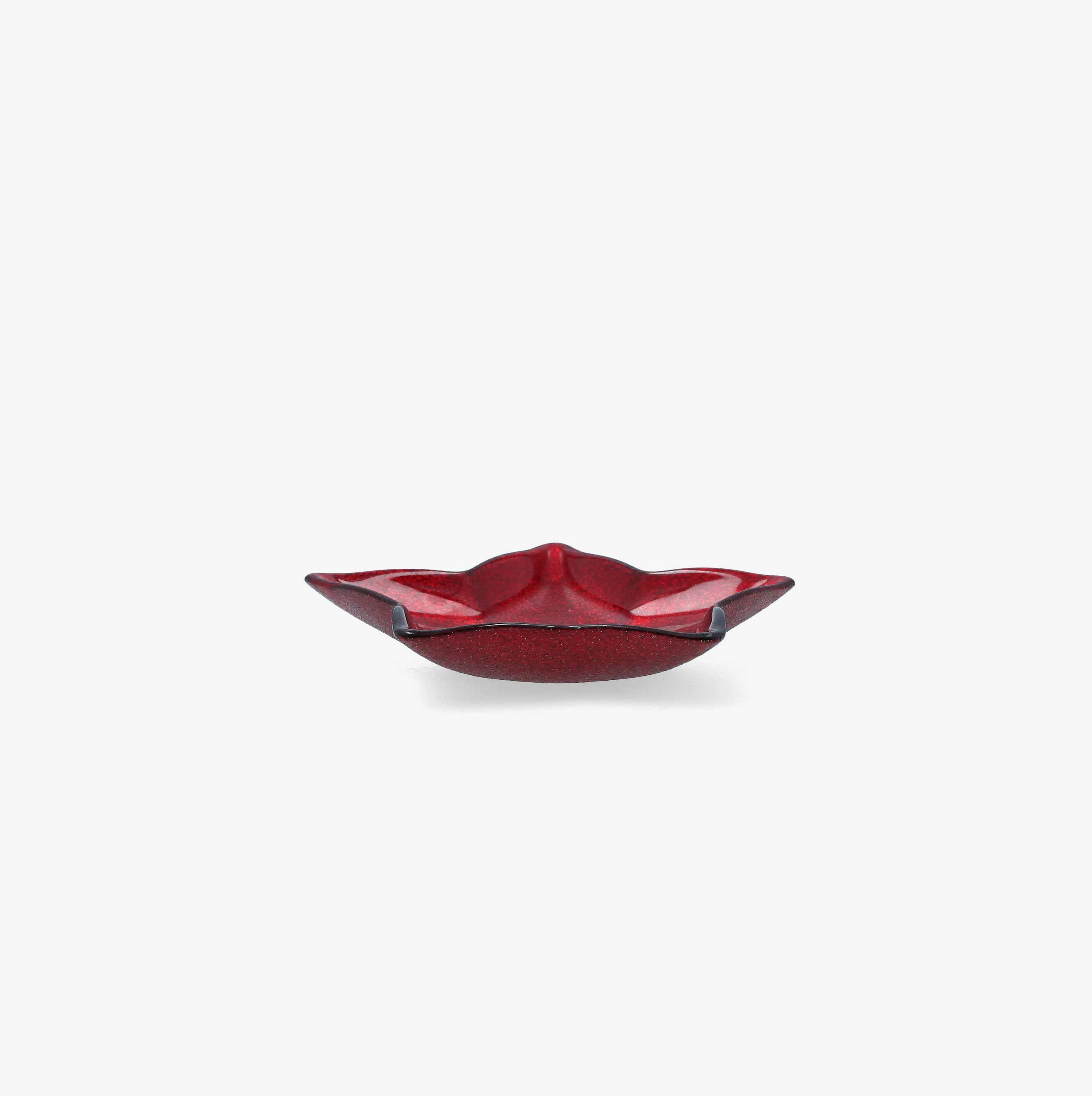Bandeja de estrella roja de vidrio Glam 16cm