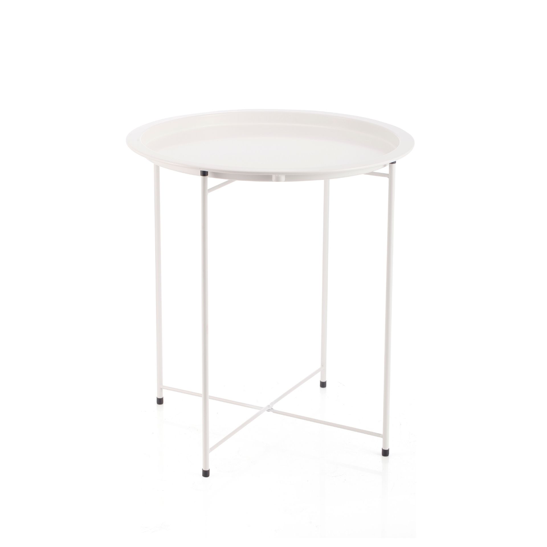 Mesa auxiliar de acero blanca Nora &Oslash;47x50cm