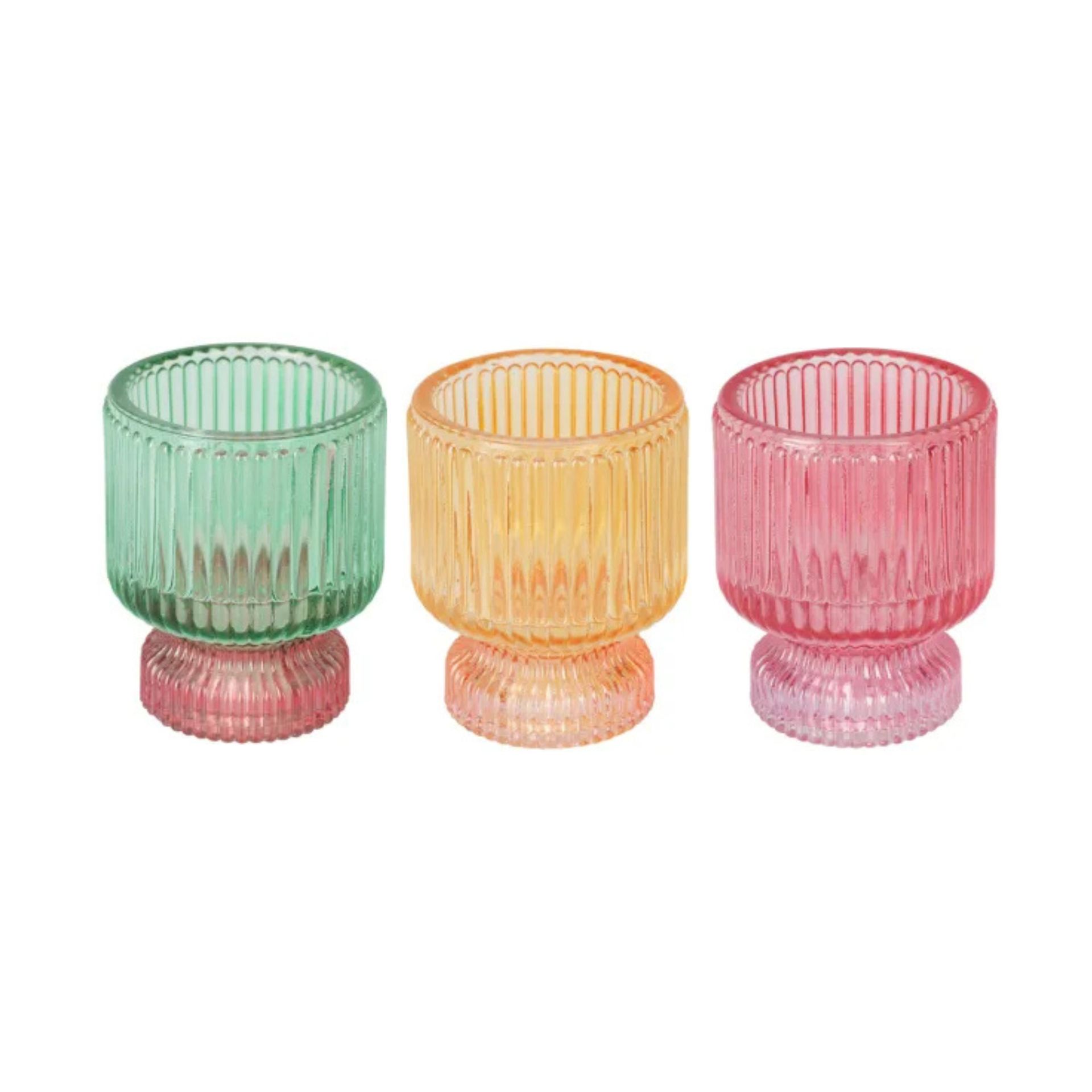 Portavelas de vidrio de colores Dinis