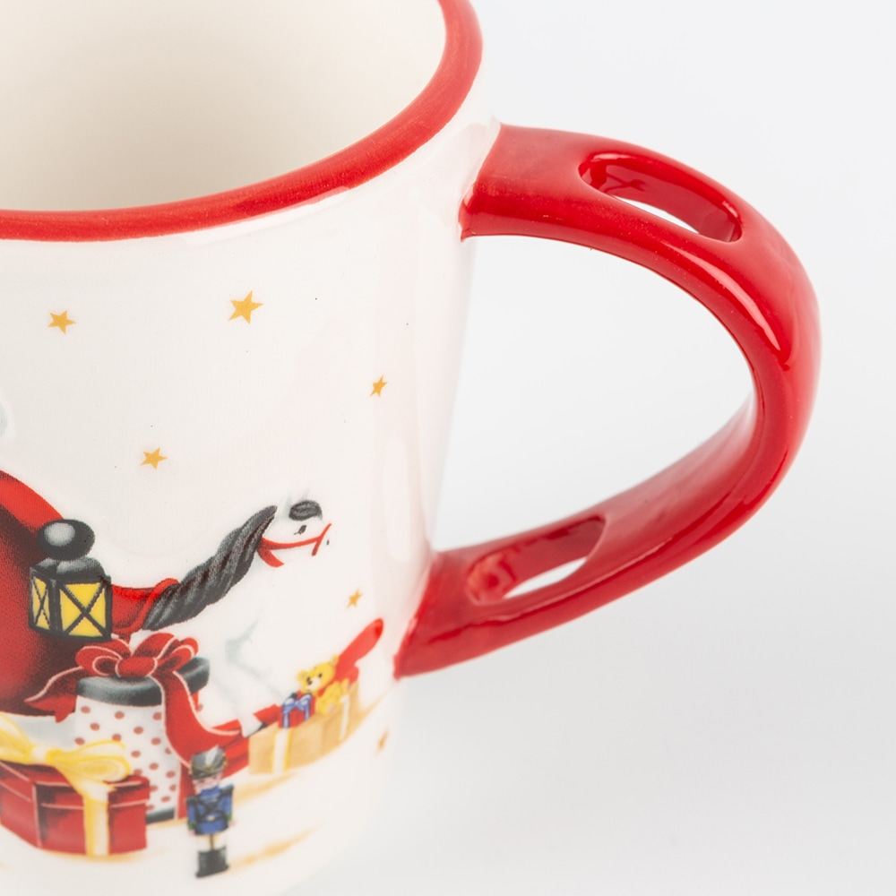 Mug con cuchara de cer&aacute;mica Santa Claus 12cm