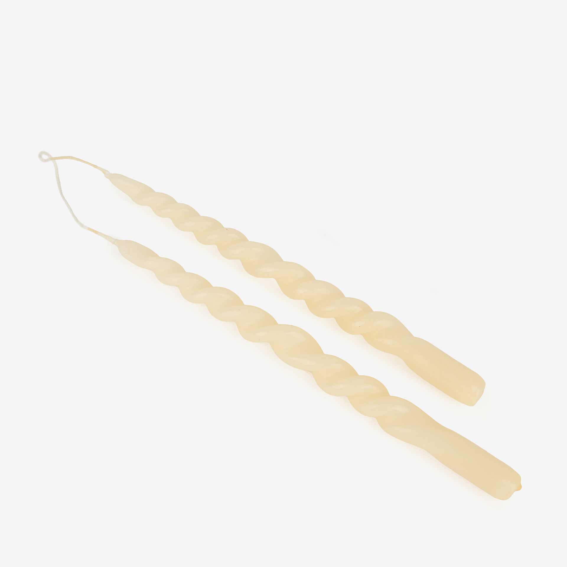 Set de 2 velas candelabro rizadas blancas  27cm