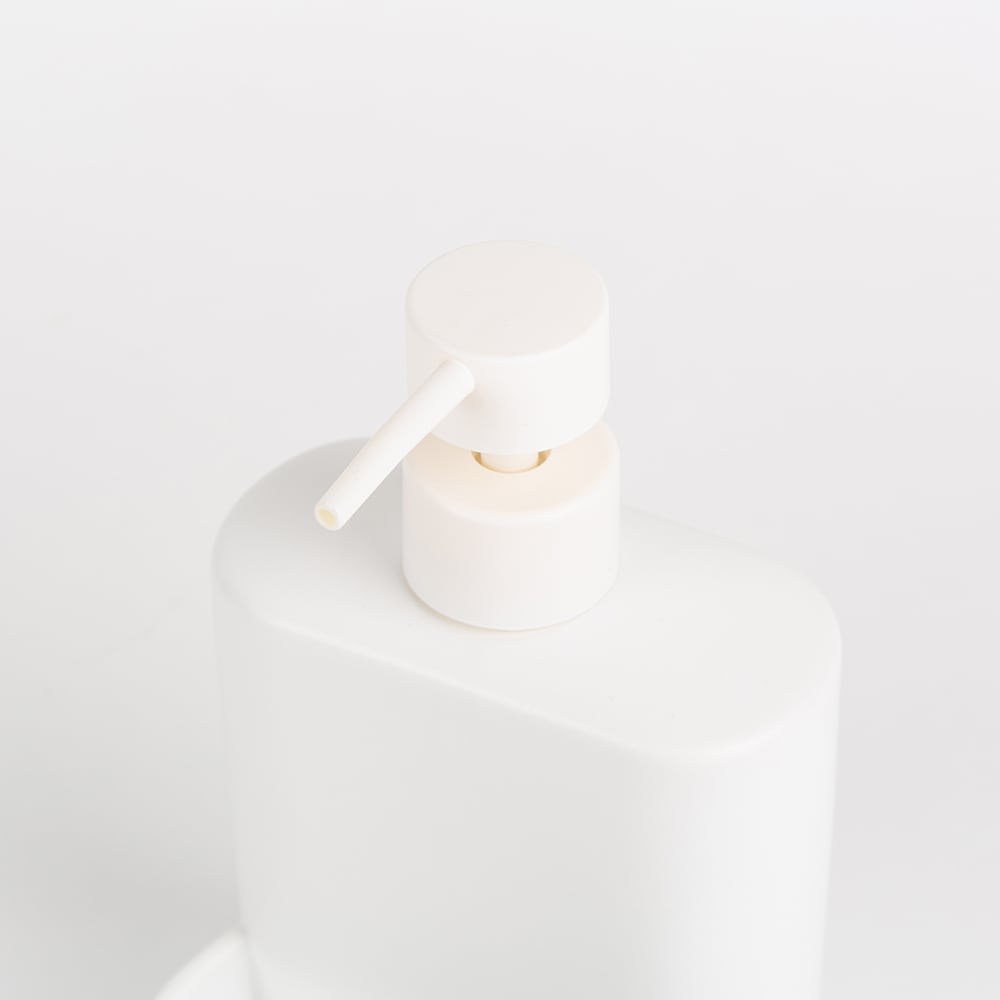 Dispensador de jab&oacute;n de cocina de cer&aacute;mica blanca mate