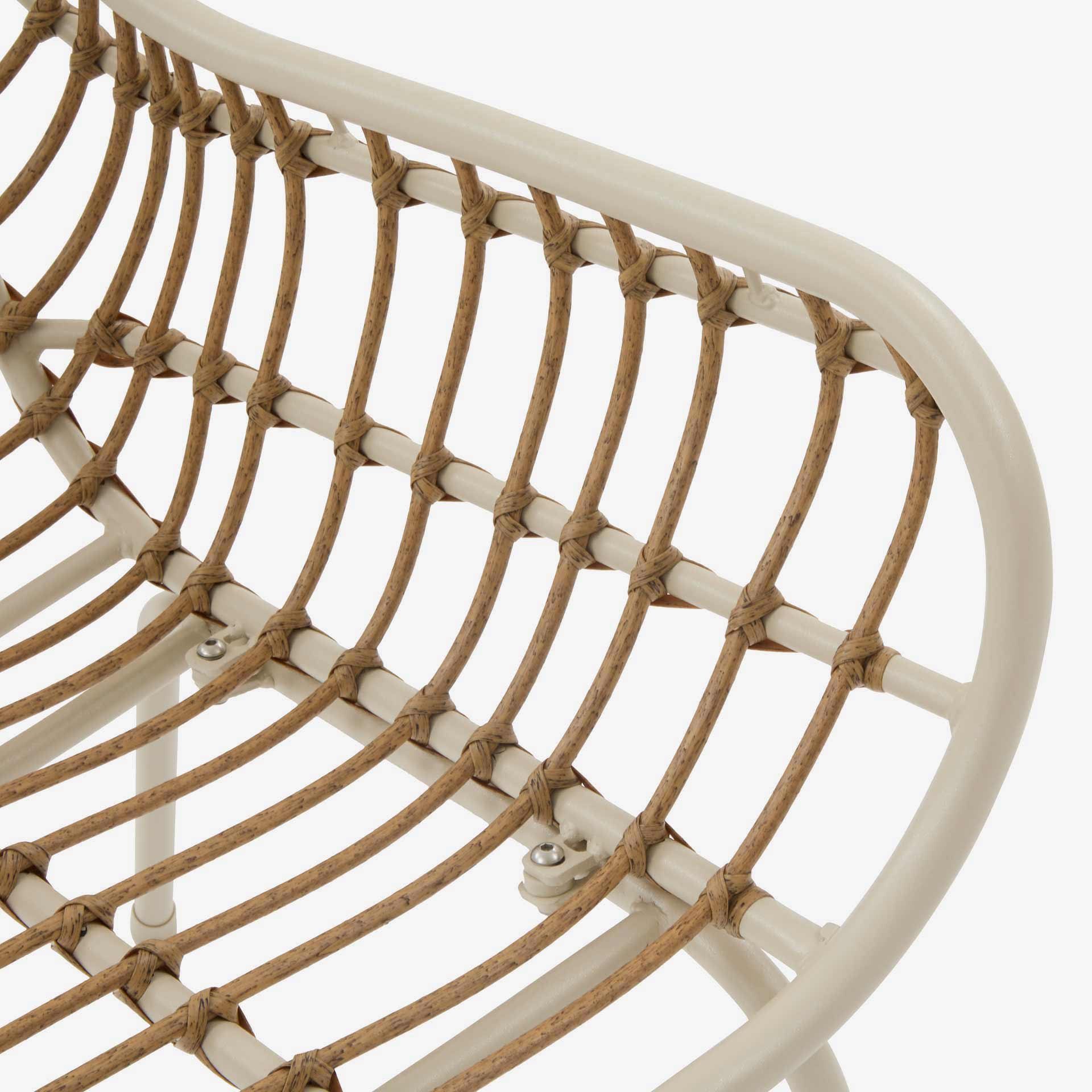 Conjunto de jard&iacute;n para 2 personas de acero crema Paolux