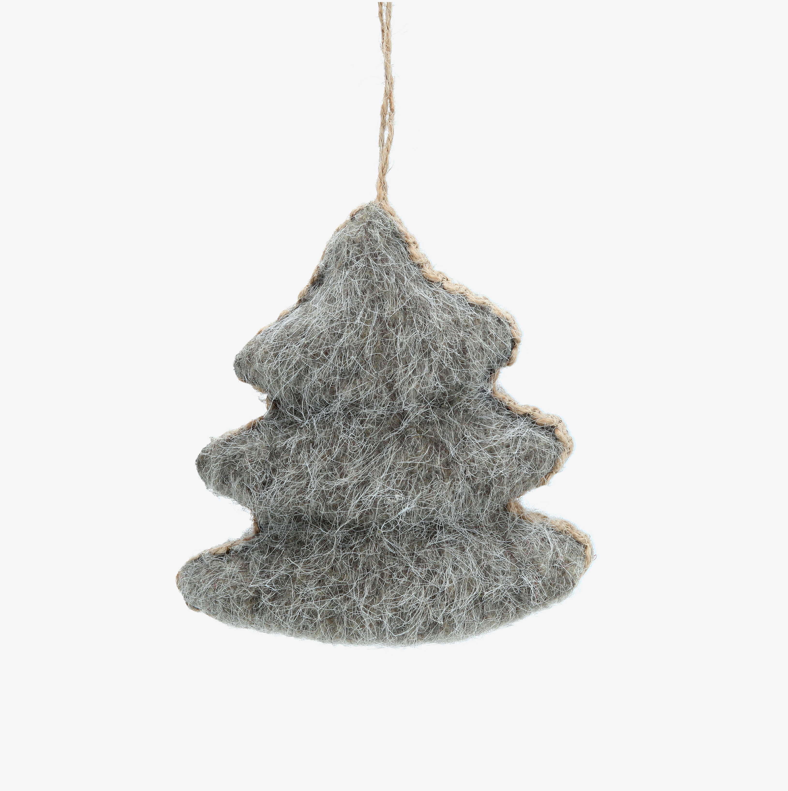 Bola de Navidad de &aacute;rbol de fieltro gris 11x5x11cm