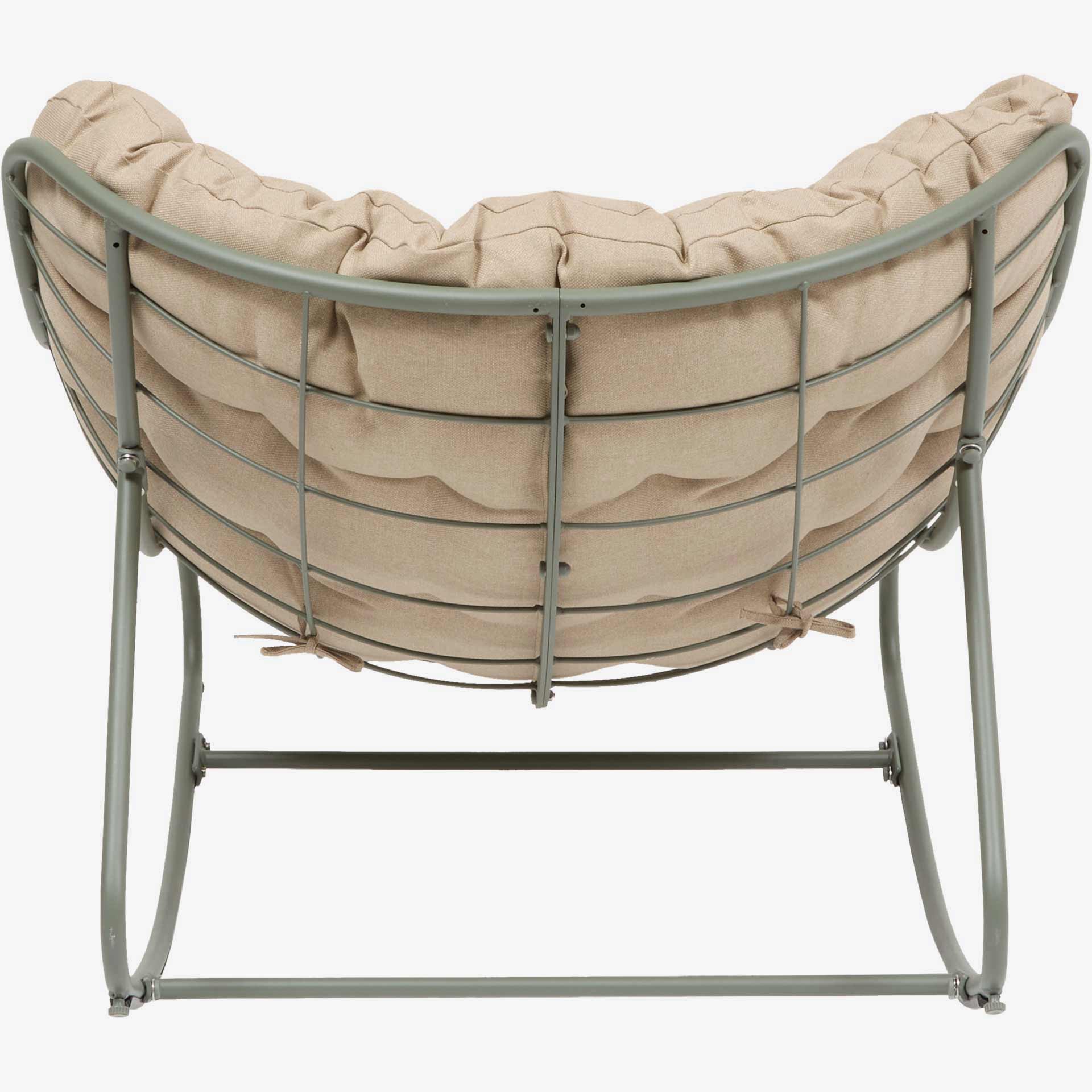 Mecedora de jard&iacute;n de acero verde Paolux 96x109x83cm