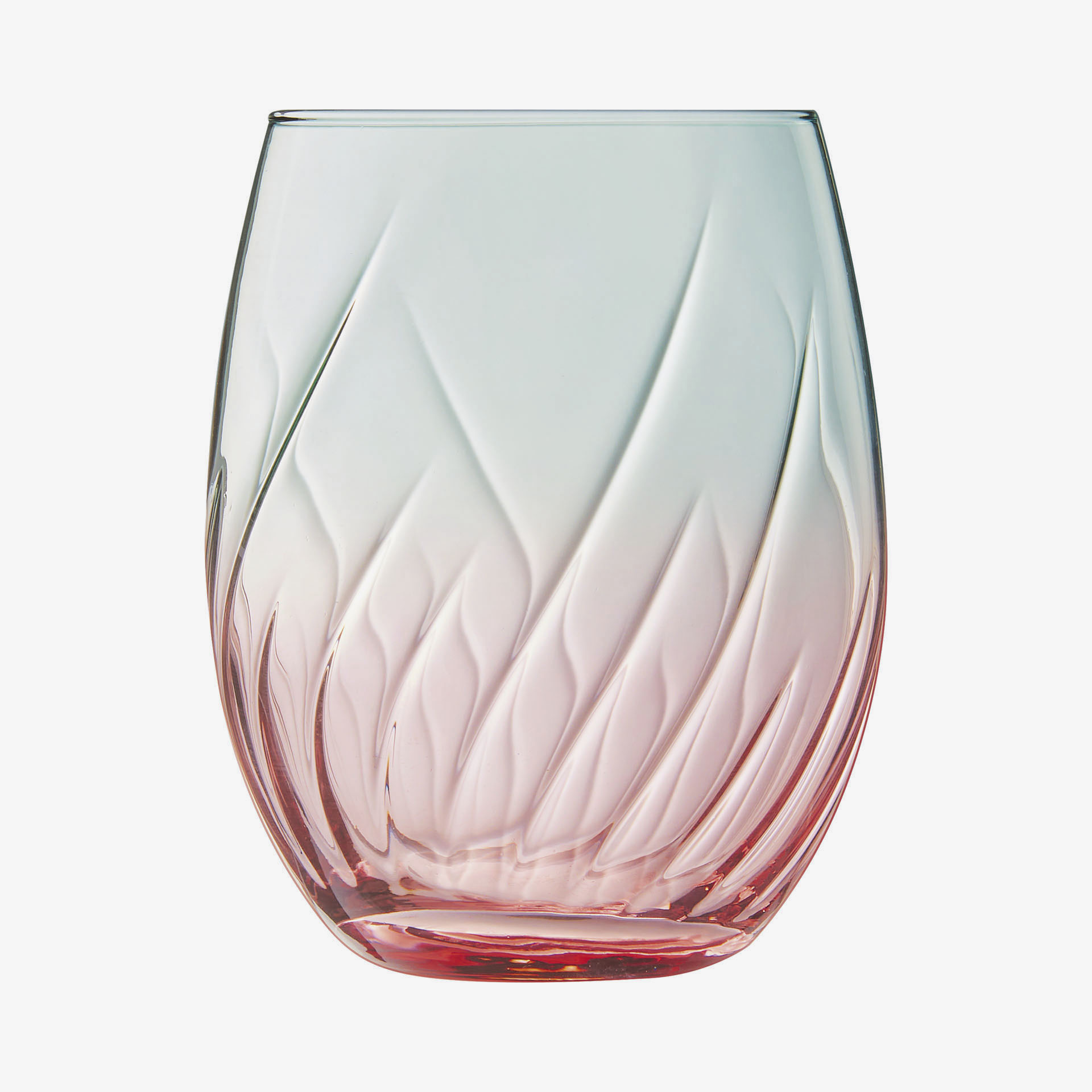 Vaso rosa y verde de cristal Spiral 36cl