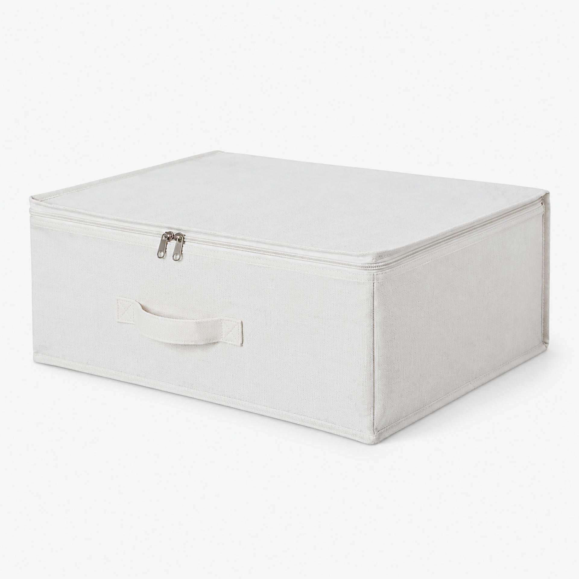 Caja de almacenaje con tapa de textil blanco Nube 50x38x20cm