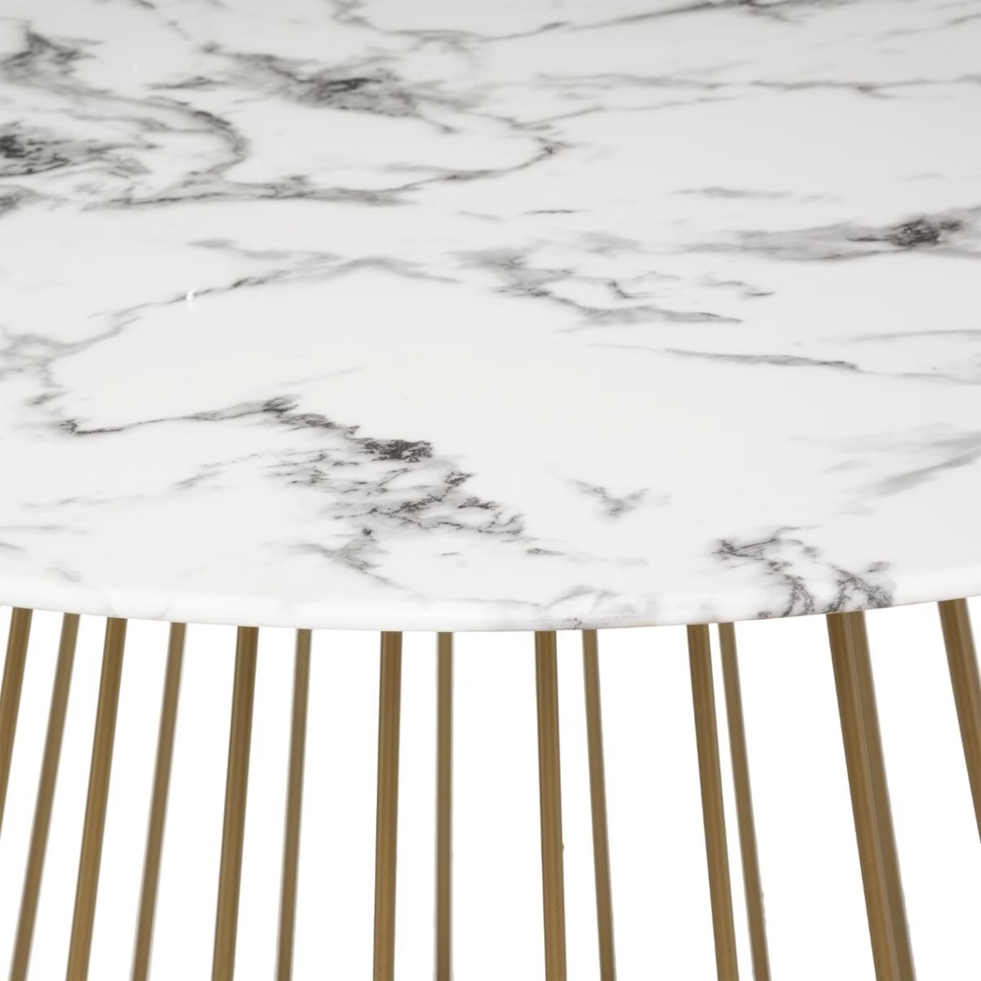 Mesa de comedor de vidrio efecto m&aacute;rmol Moren &Oslash;120cm 