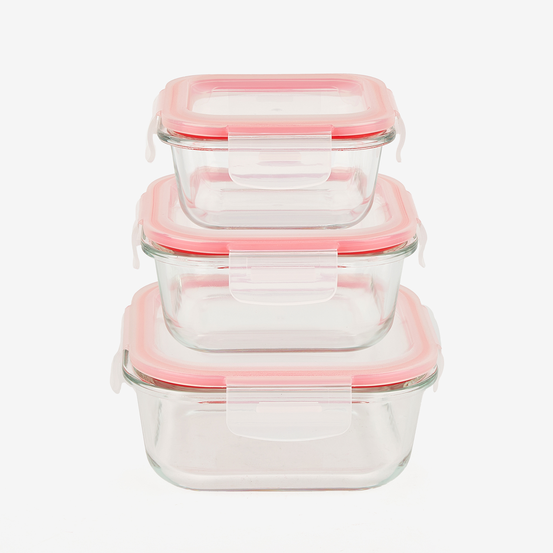 Set de 3 t&aacute;pers de borosilicato 32/52/80cl - Bergner