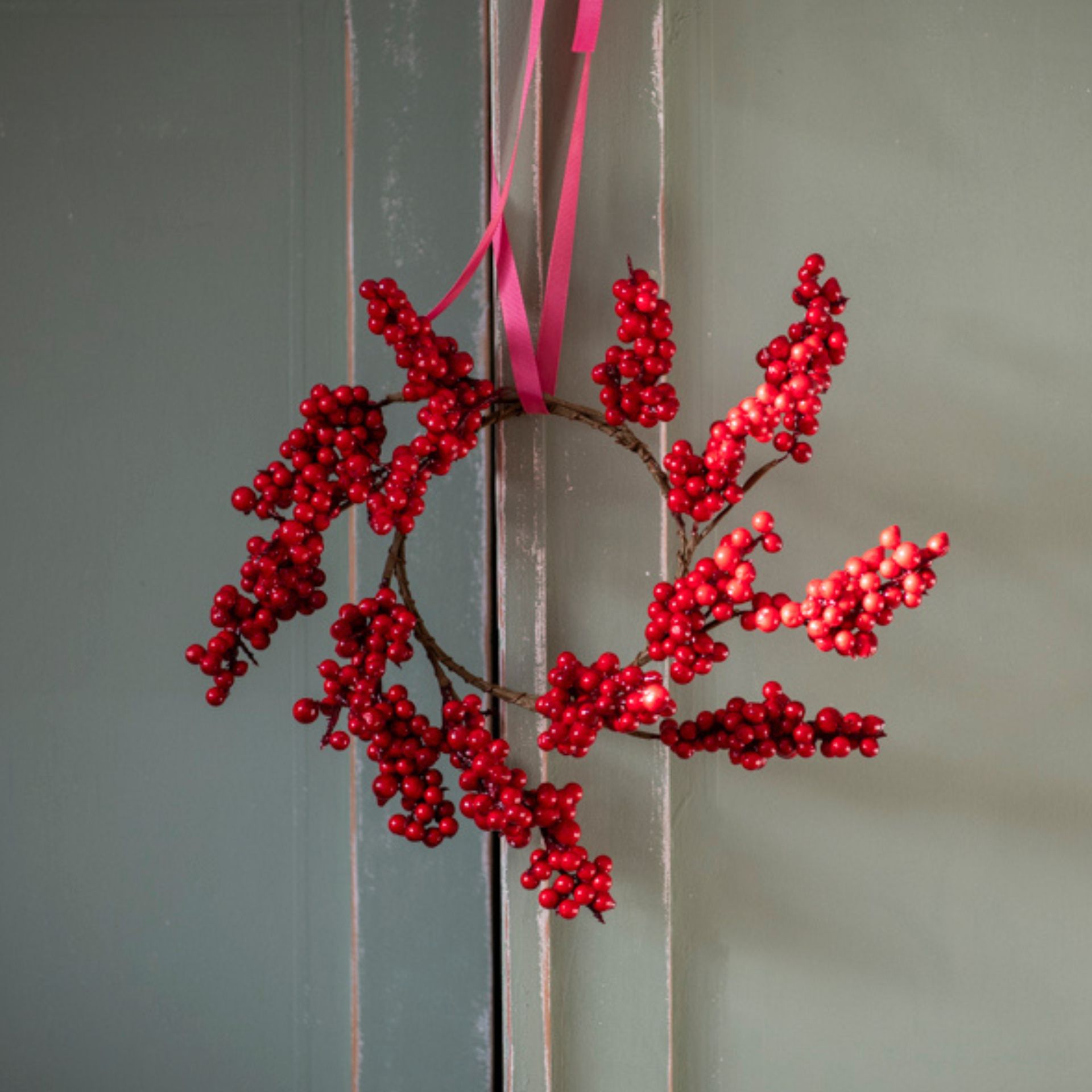 Corona decorativa bayas rojas Ø25cm