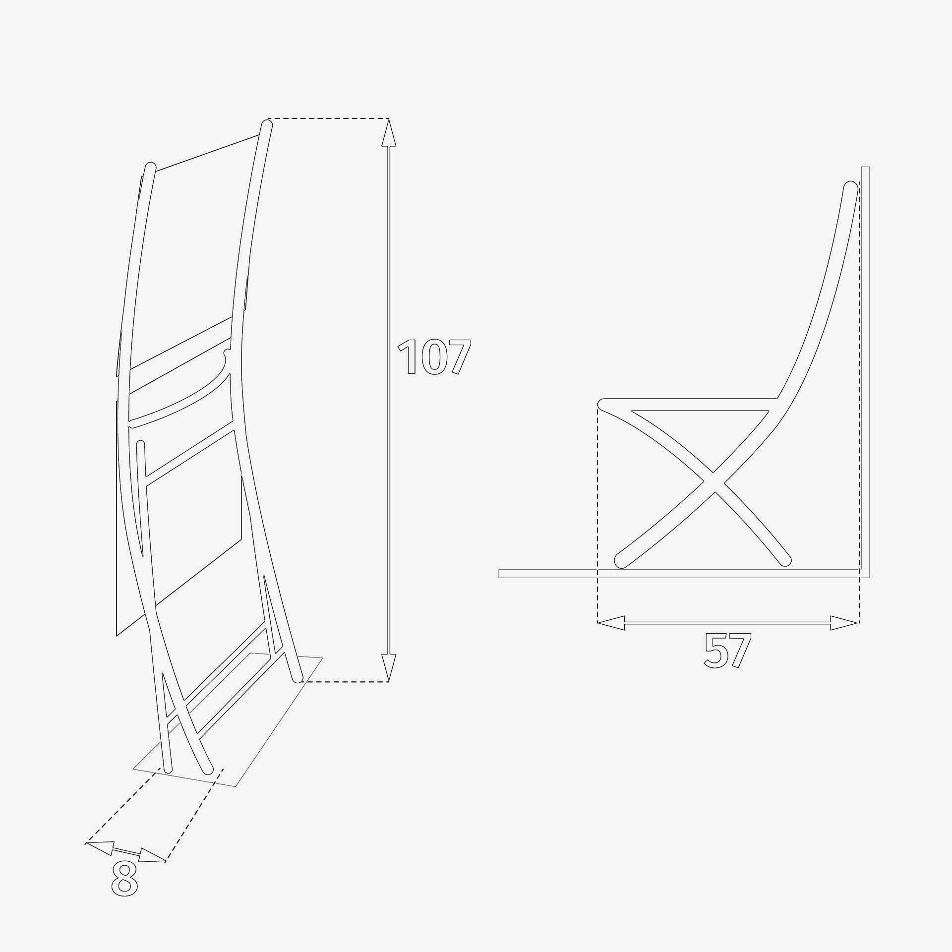 Set de 4 sillas de jard&iacute;n plegables de aluminio crema Essor 45x57x90cm
