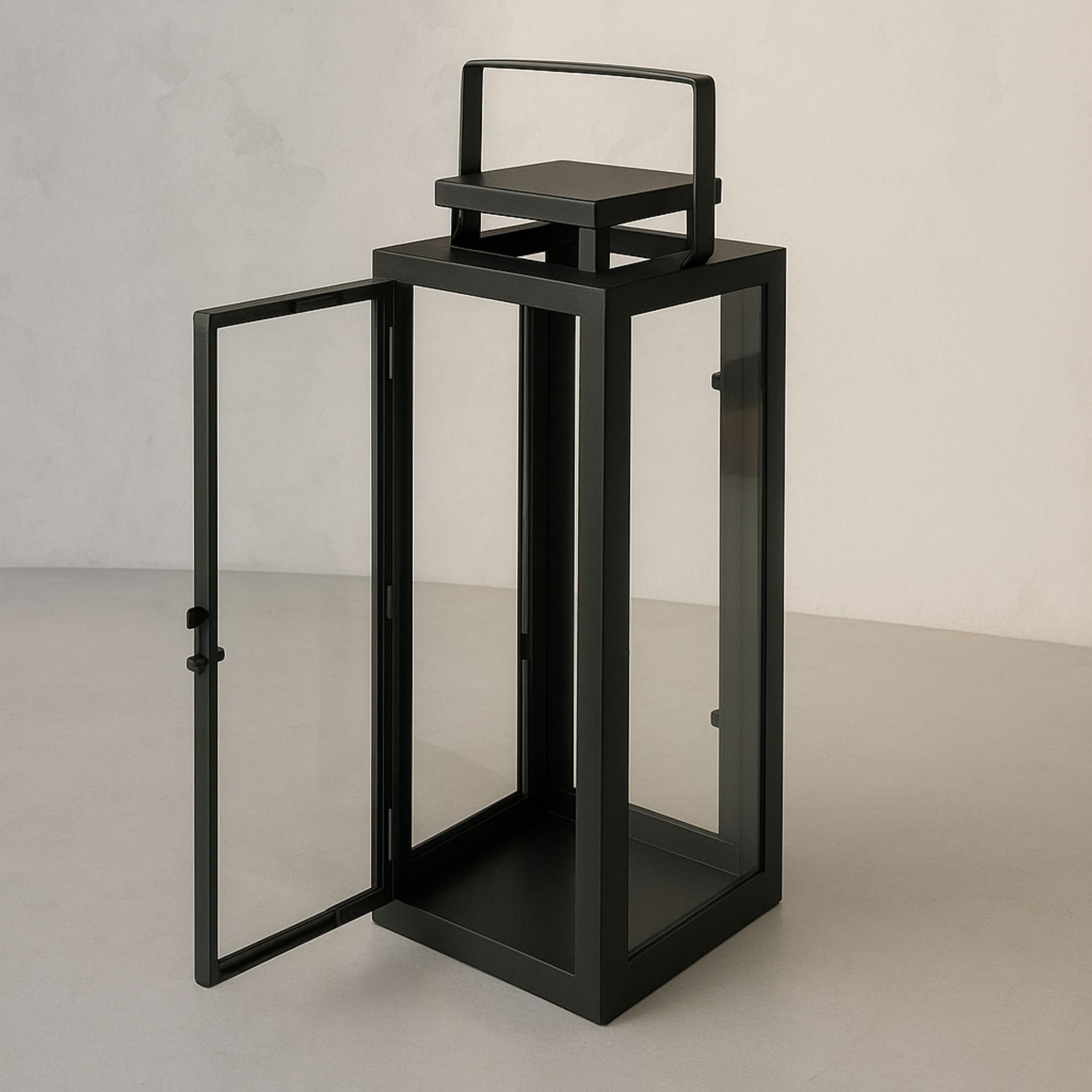 Farol de metal negro Calin 35cm