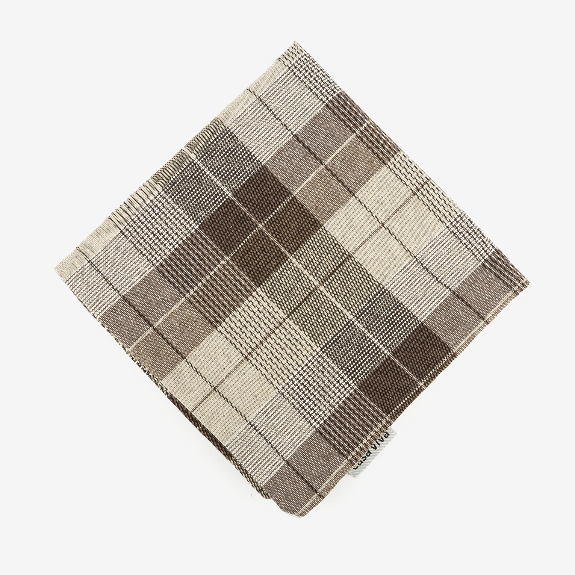 Funda de coj&iacute;n de algod&oacute;n reciclado Tart&aacute;n negro Arau 45x45cm