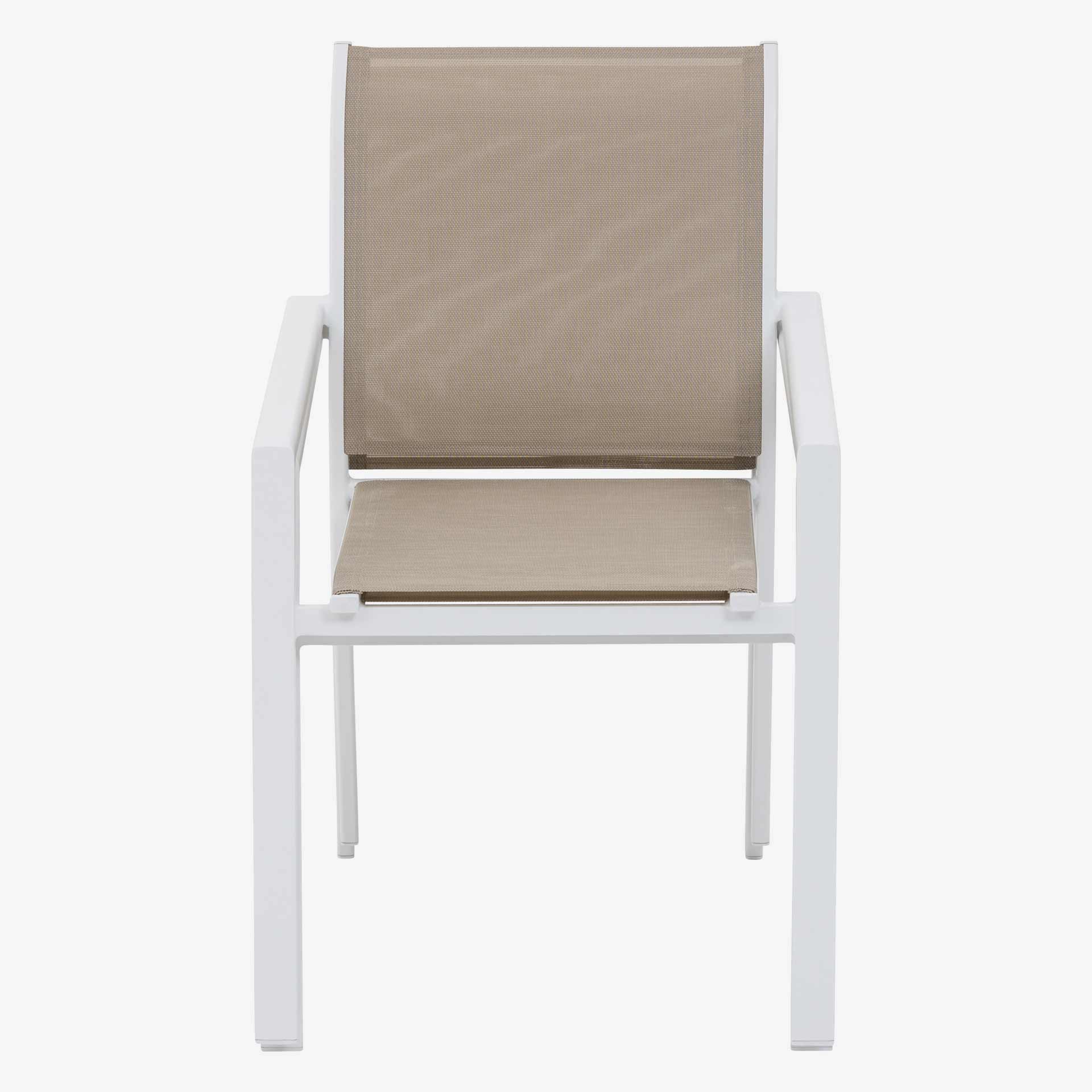 Silla de jard&iacute;n apilable de aluminio blanca Essor 56x63x88cm